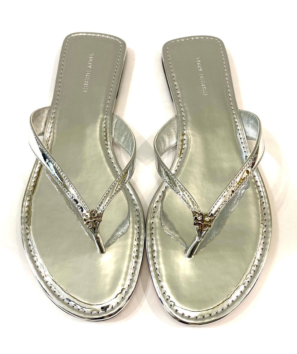 TORY BURCH METALLIC LEATHER CLASSIC FLIP FLOP