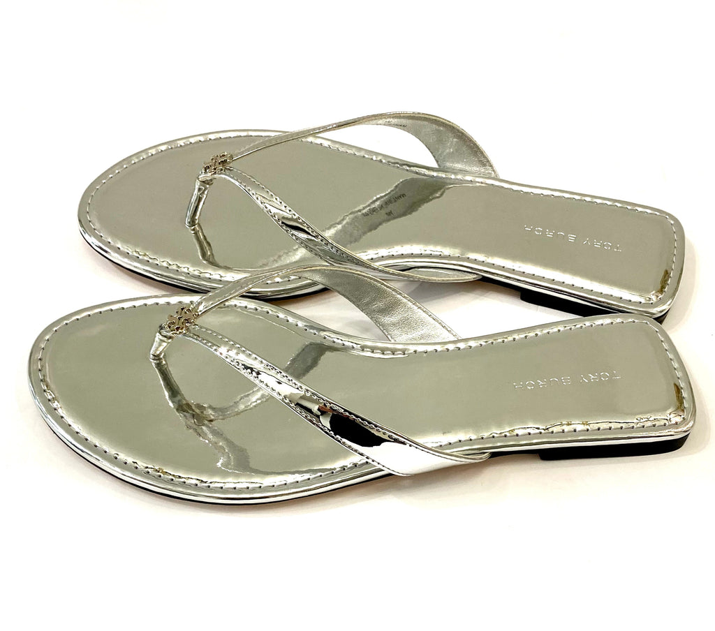 TORY BURCH METALLIC LEATHER CLASSIC FLIP FLOP