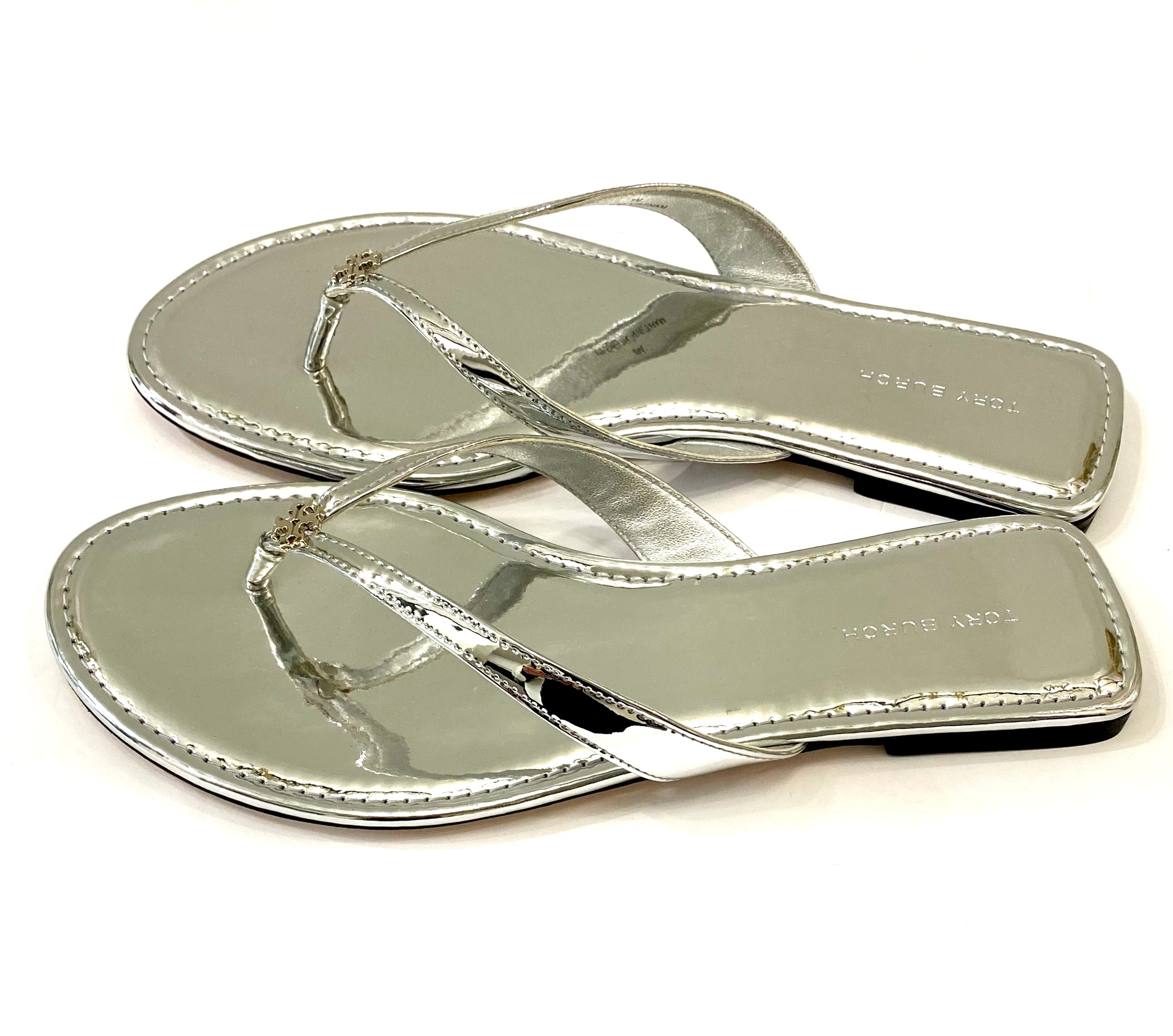 TORY BURCH METALLIC LEATHER CLASSIC FLIP FLOP