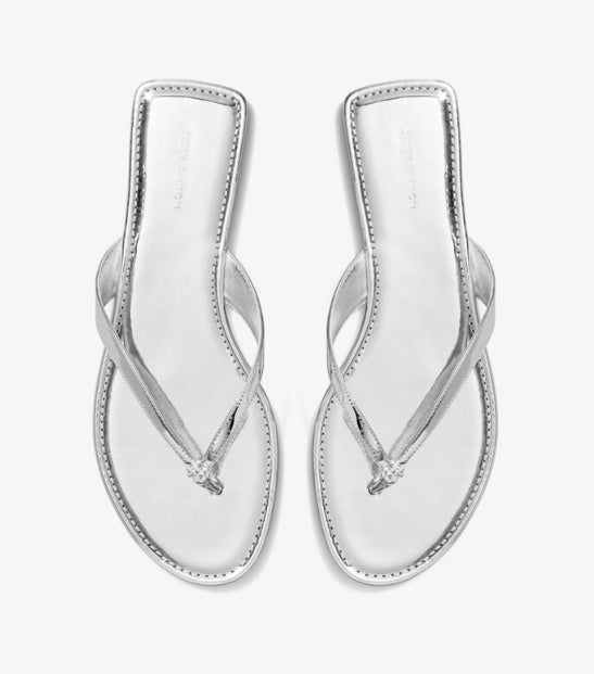 TORY BURCH METALLIC LEATHER CLASSIC FLIP FLOP