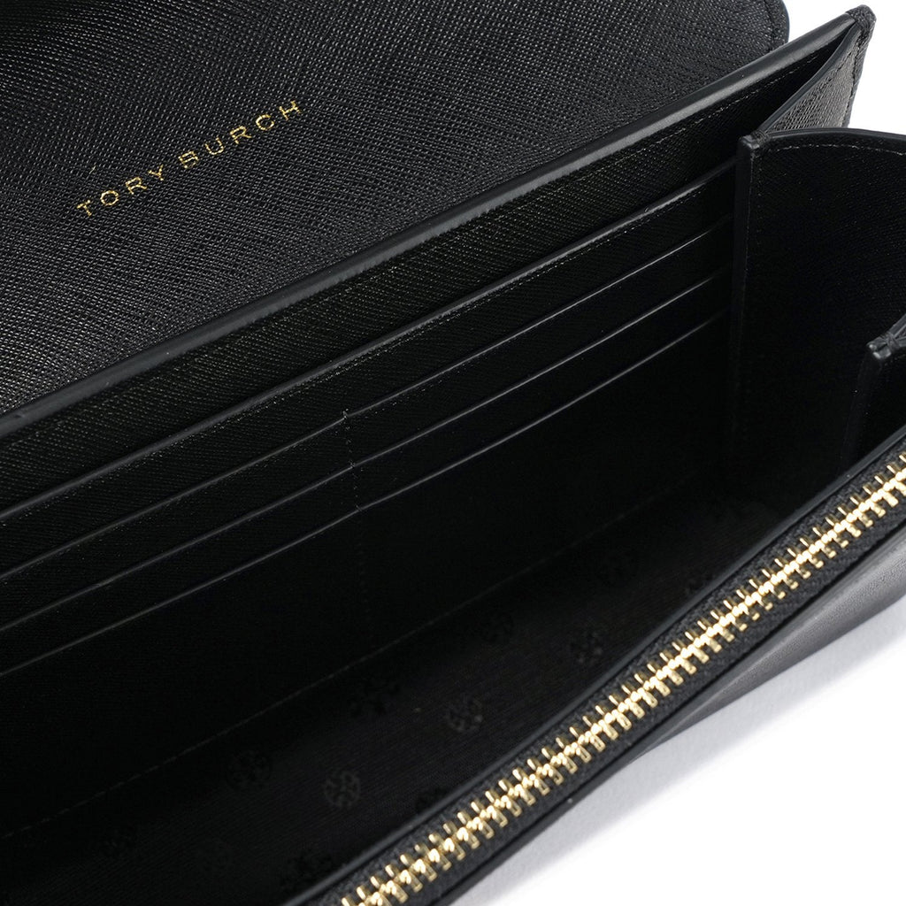 TORY BURCH EMERSON SAFFIANO LEATHER WALLET ON A CHAIN