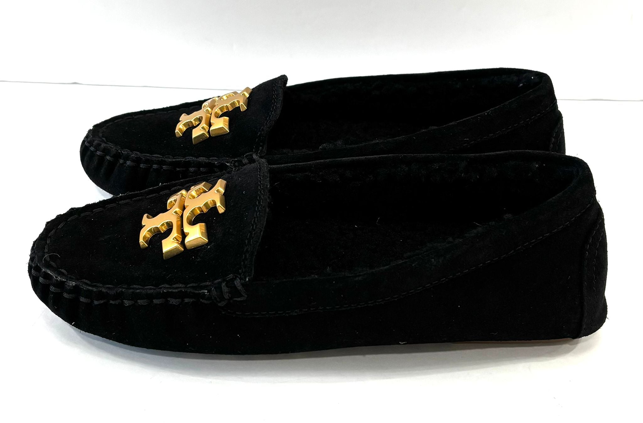 TORY BURCH EVERLY SUEDE SHEARLING LOAFERS