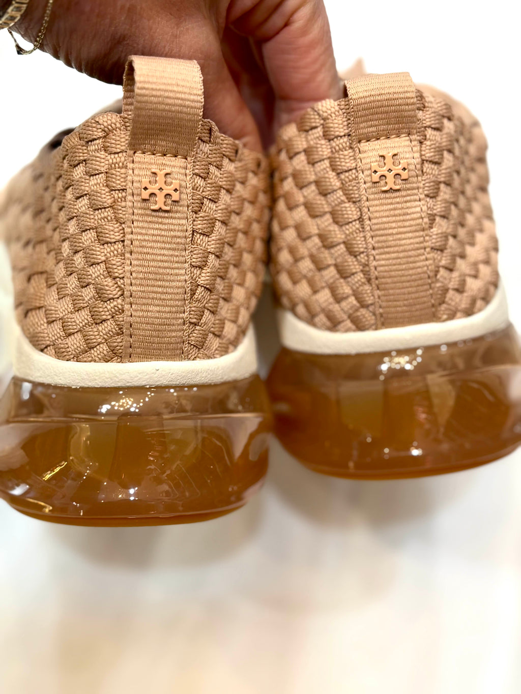TORY BURCH GOOD LUCK WOVEN TRAINER SNEAKER