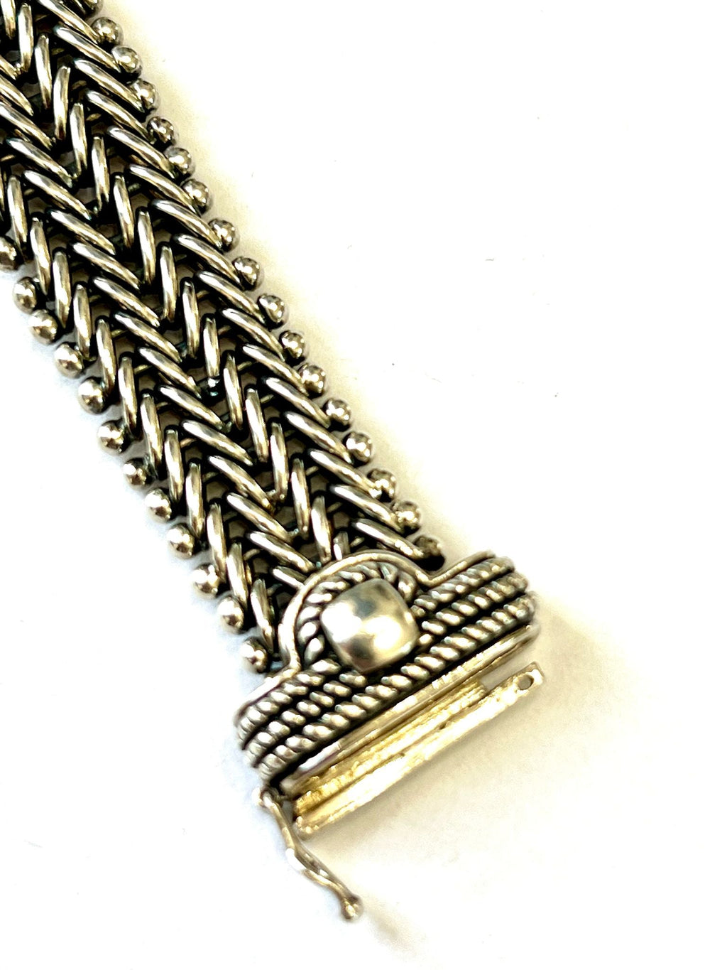 TOWN & COUNTRY 14K GOLD STERLING SILVER DIAMOND BRACELET