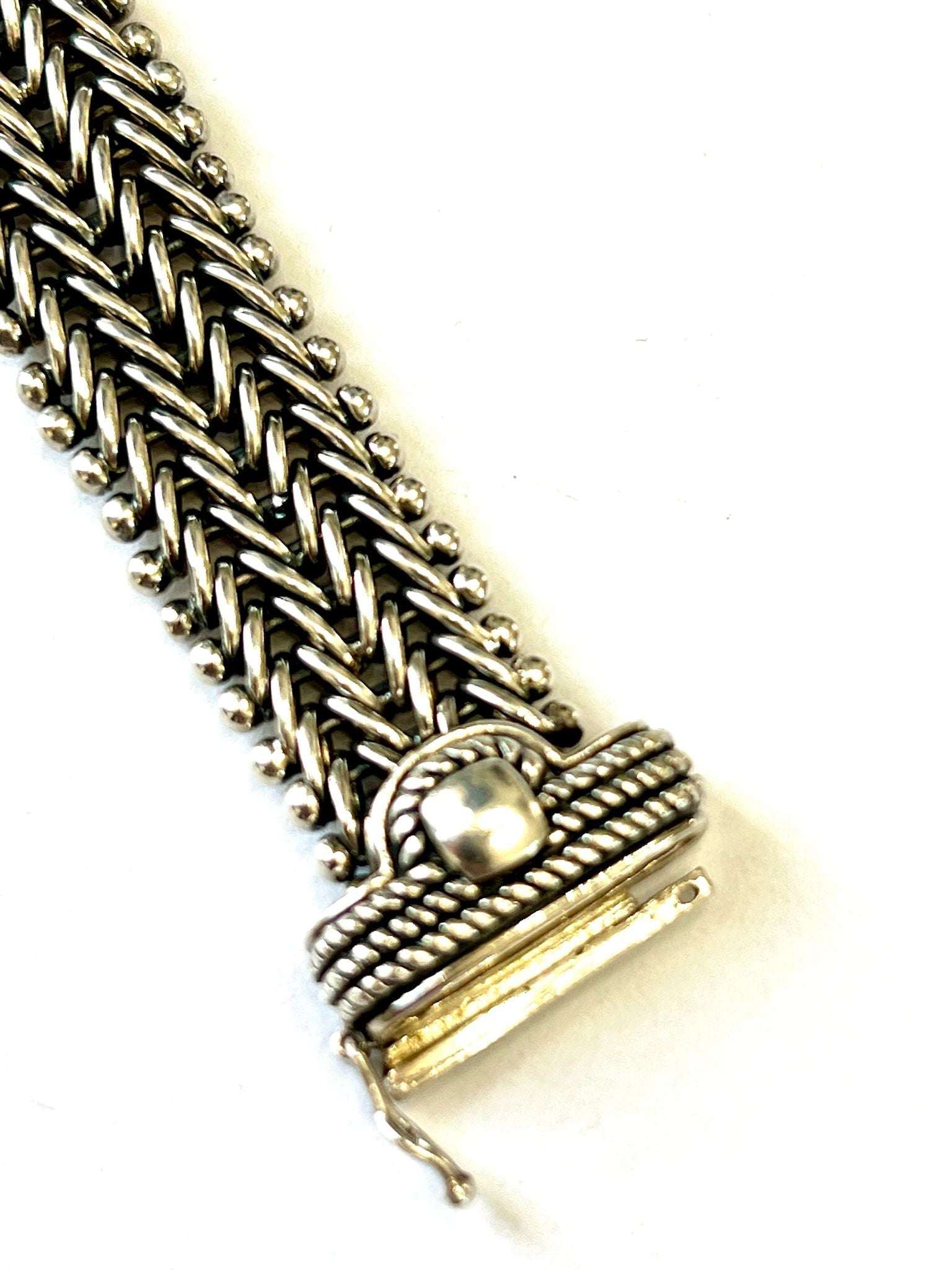 TOWN & COUNTRY 14K GOLD STERLING SILVER DIAMOND BRACELET