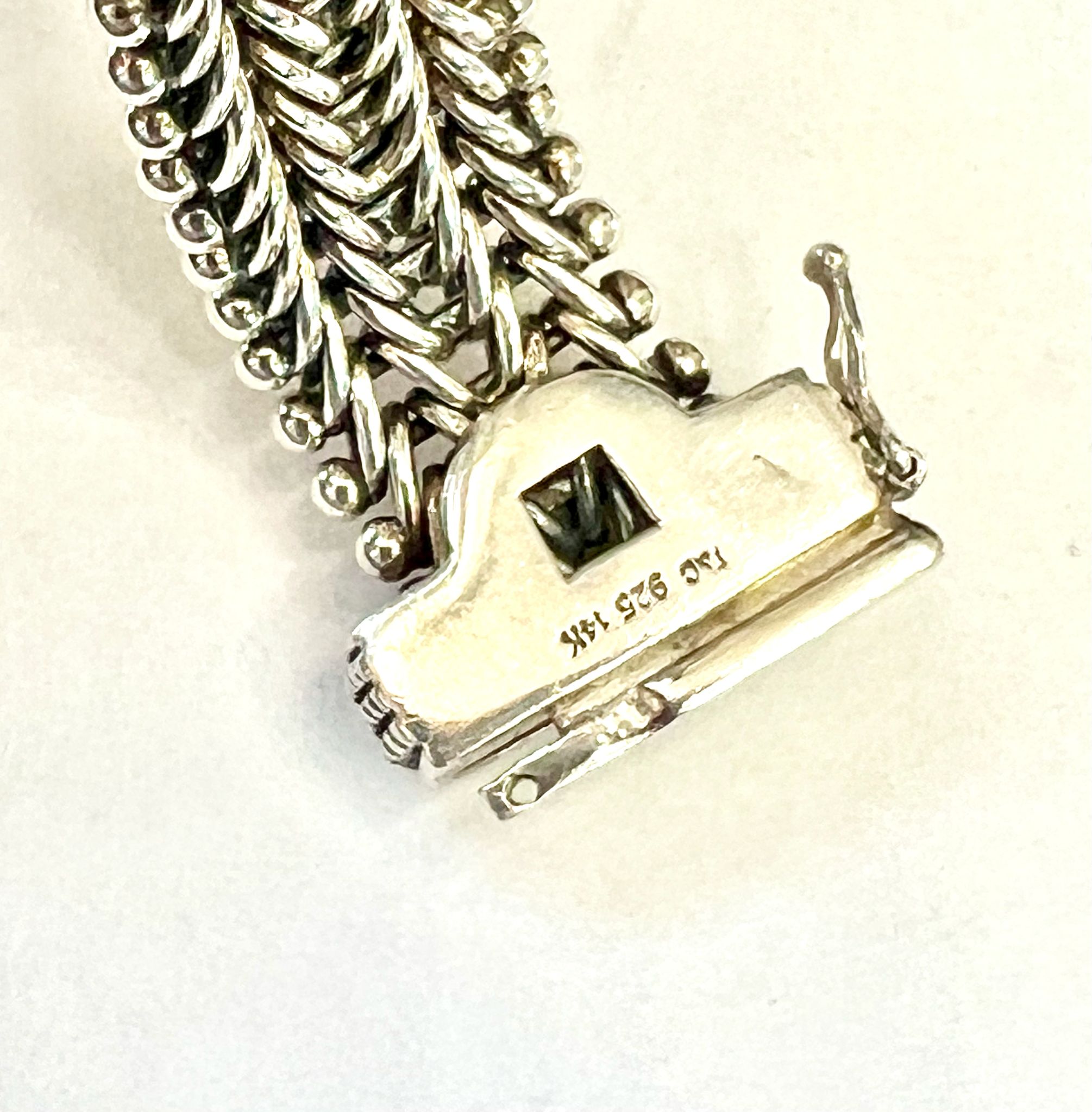 TOWN & COUNTRY 14K GOLD STERLING SILVER DIAMOND BRACELET