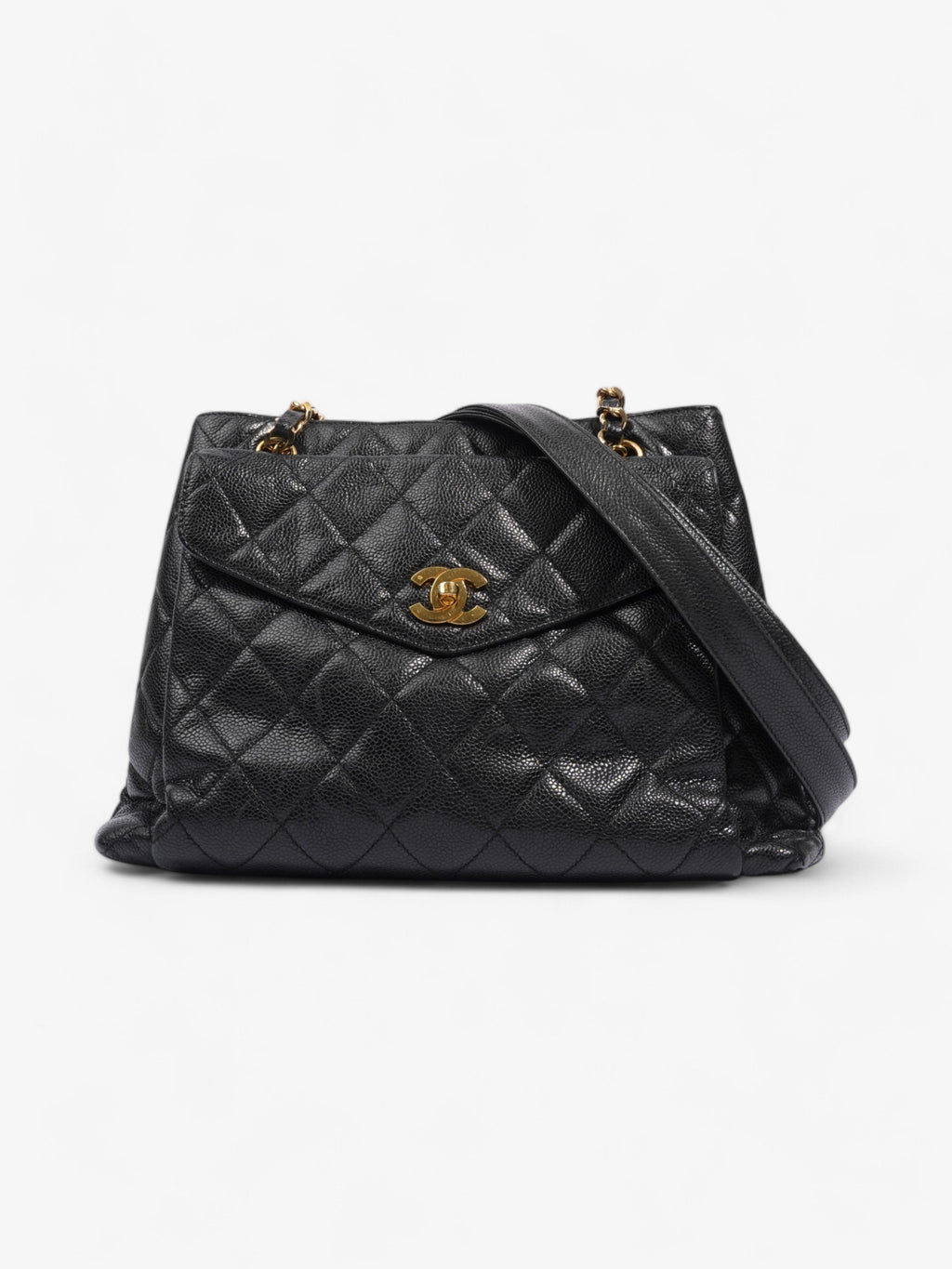 Chanel Cocomark Shoulder Bag Black Caviar Leather