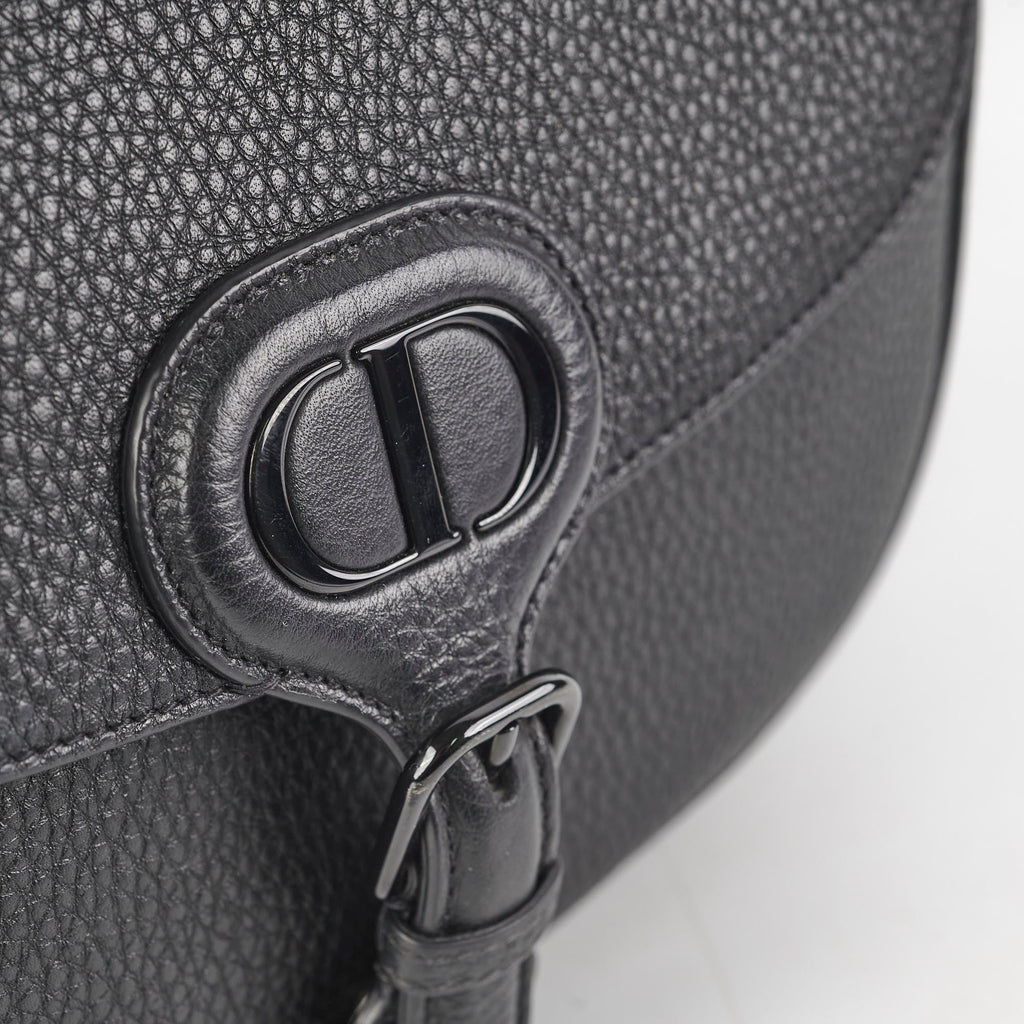 Christian Dior Grained Calfskin Medium Bobby Flap Black