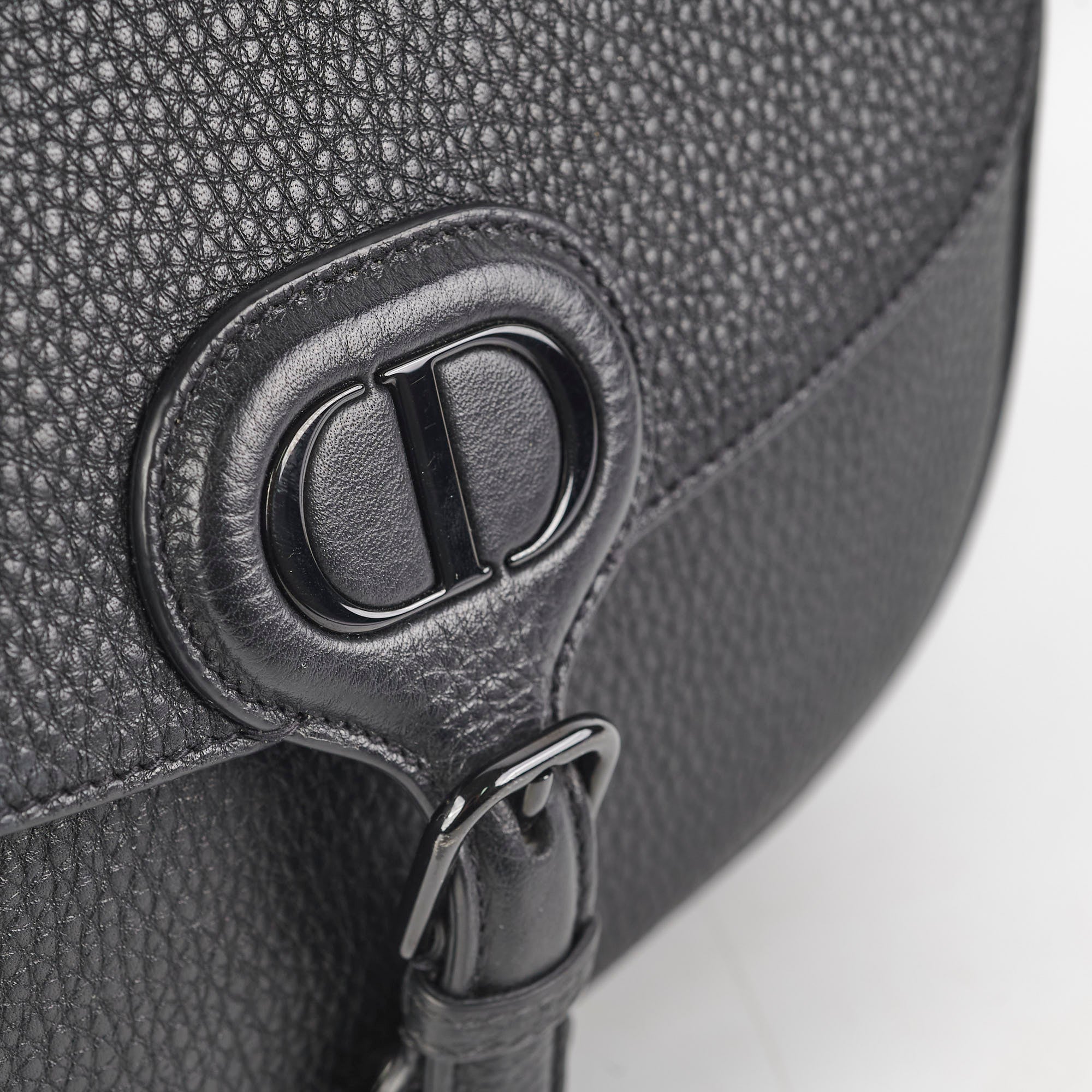 Christian Dior Grained Calfskin Medium Bobby Flap Black