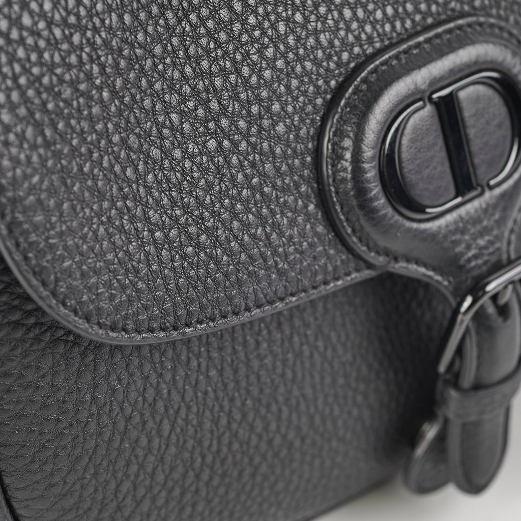 Christian Dior Grained Calfskin Medium Bobby Flap Black