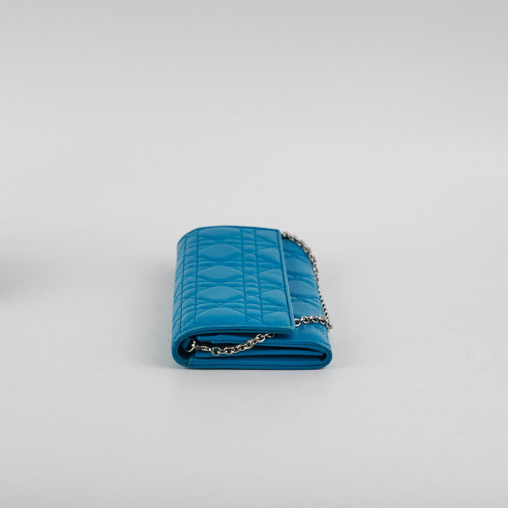 Christian Dior Blue Lambskin Wallet