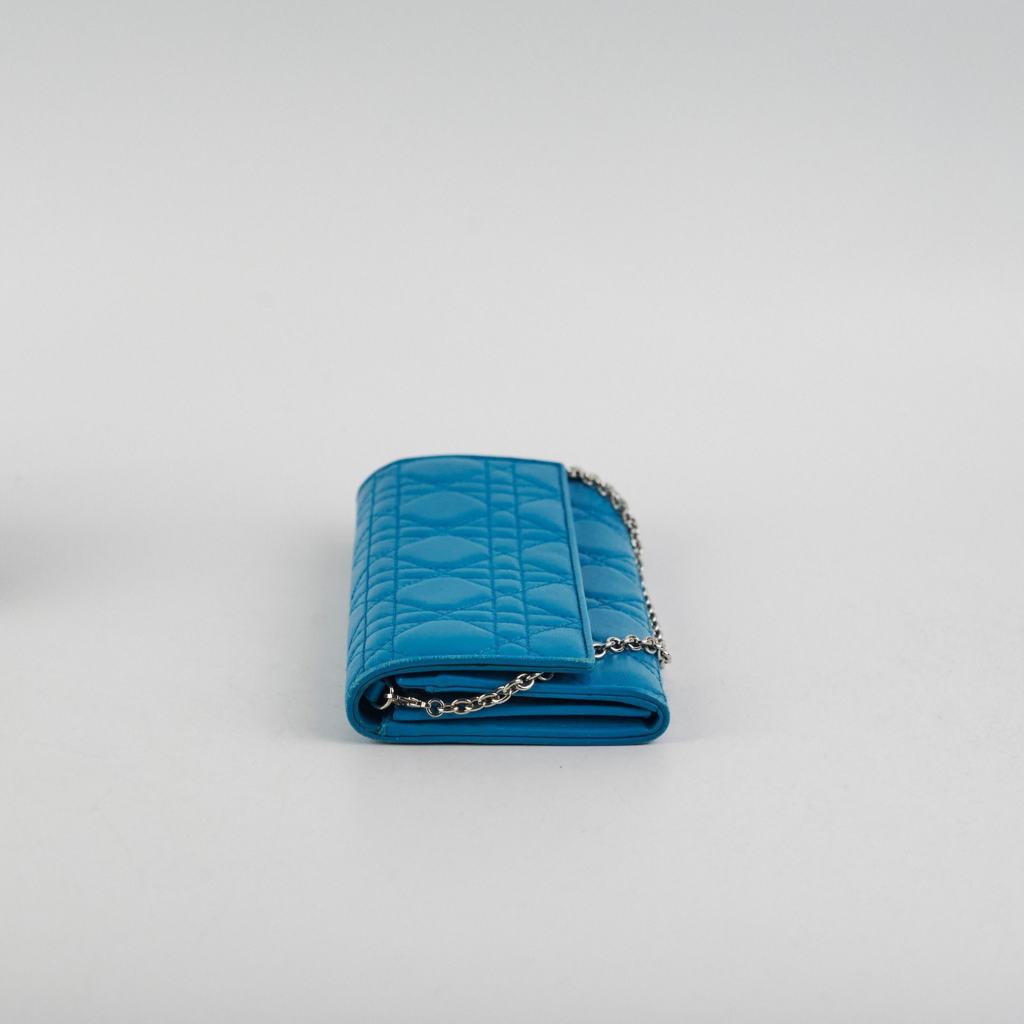 Christian Dior Blue Lambskin Wallet