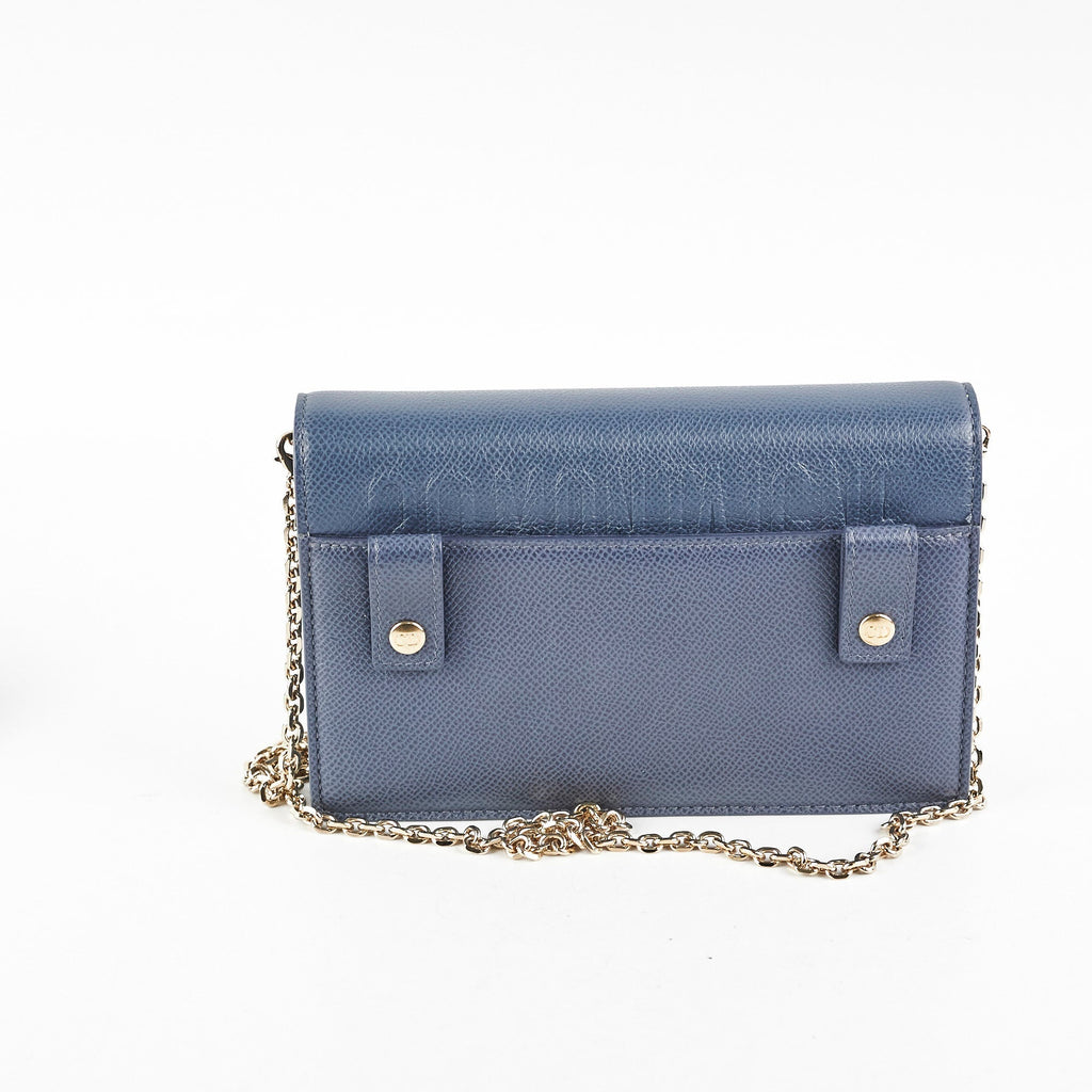 Christian Dior 2 in 1 Pouch Montaigne Pouch Blue
