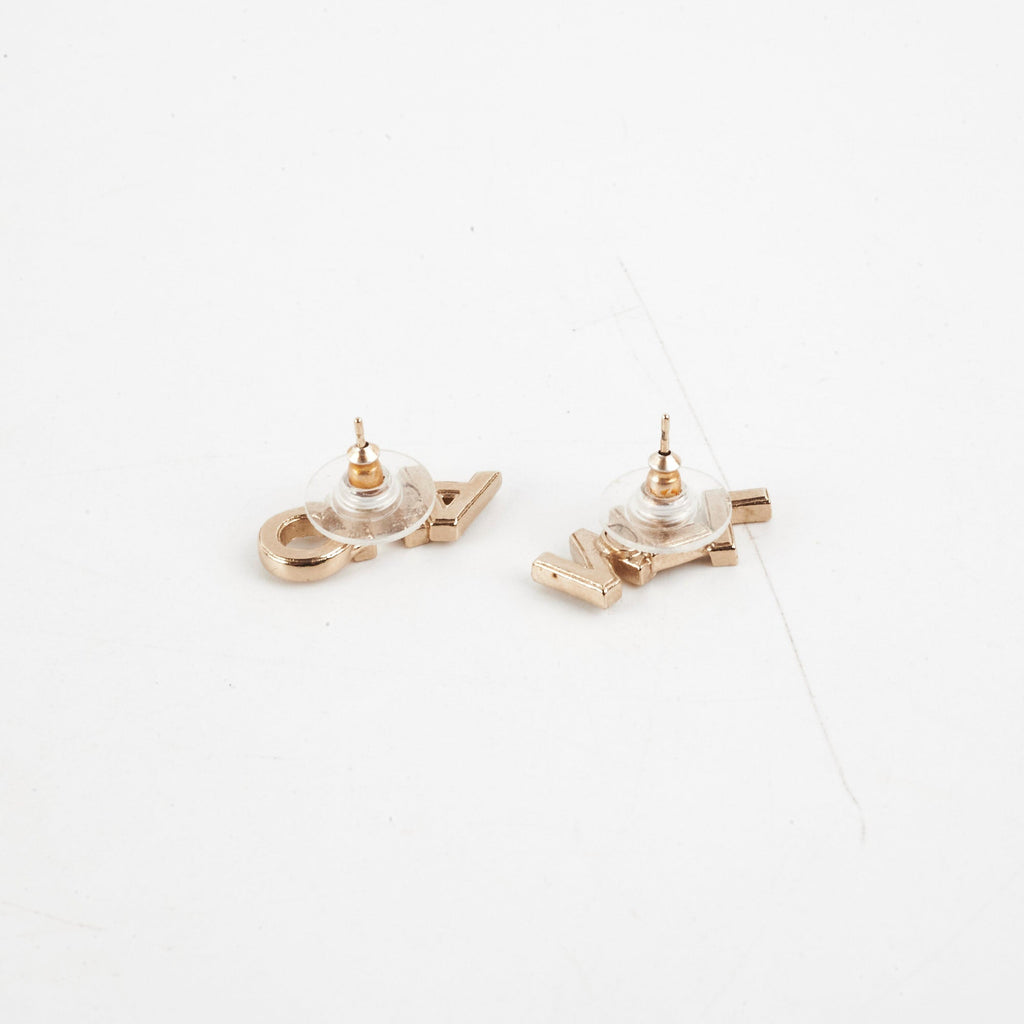 Chanel Logo Cha-Nel Crsytal Earrings Costume Jewellery