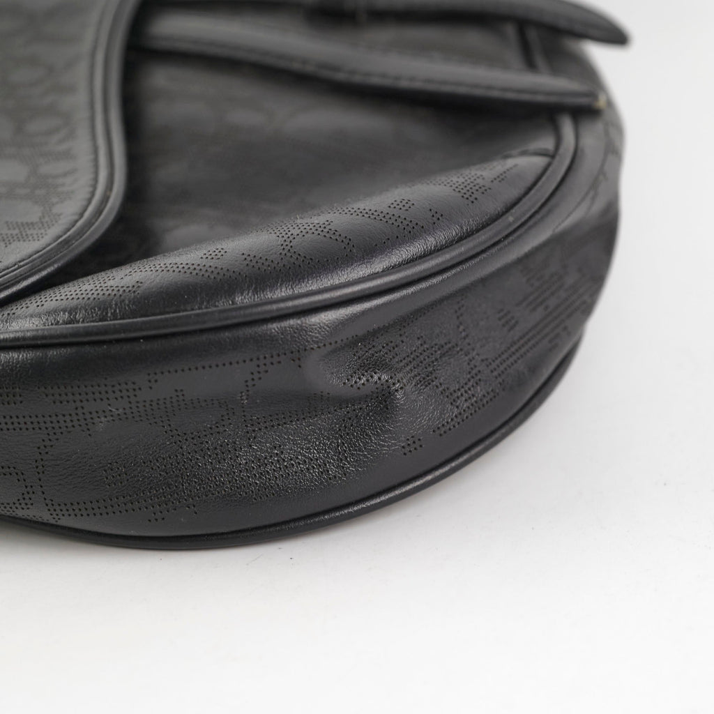 Christian Dior Mens Oblique Leather Saddle Bag