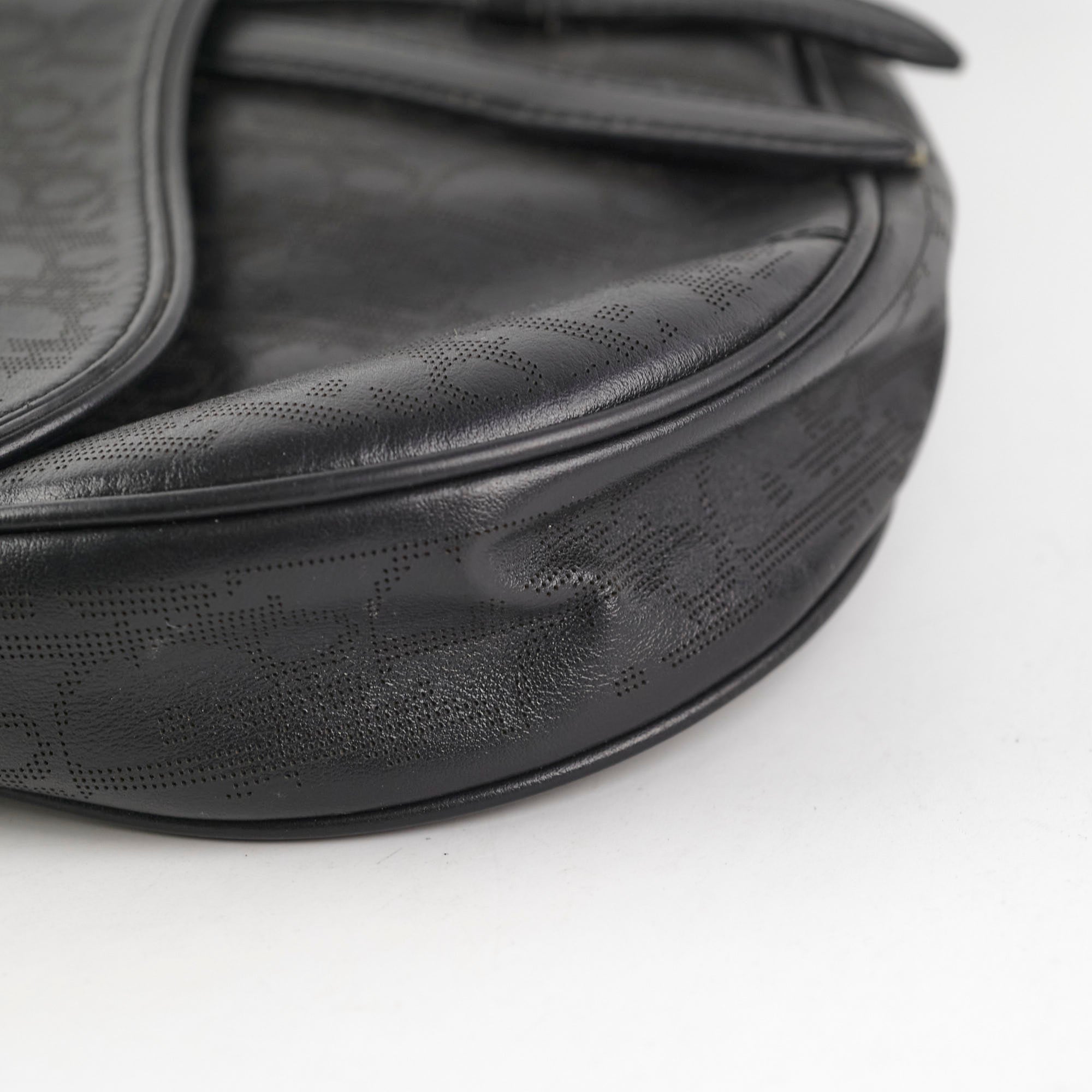 Christian Dior Mens Oblique Leather Saddle Bag