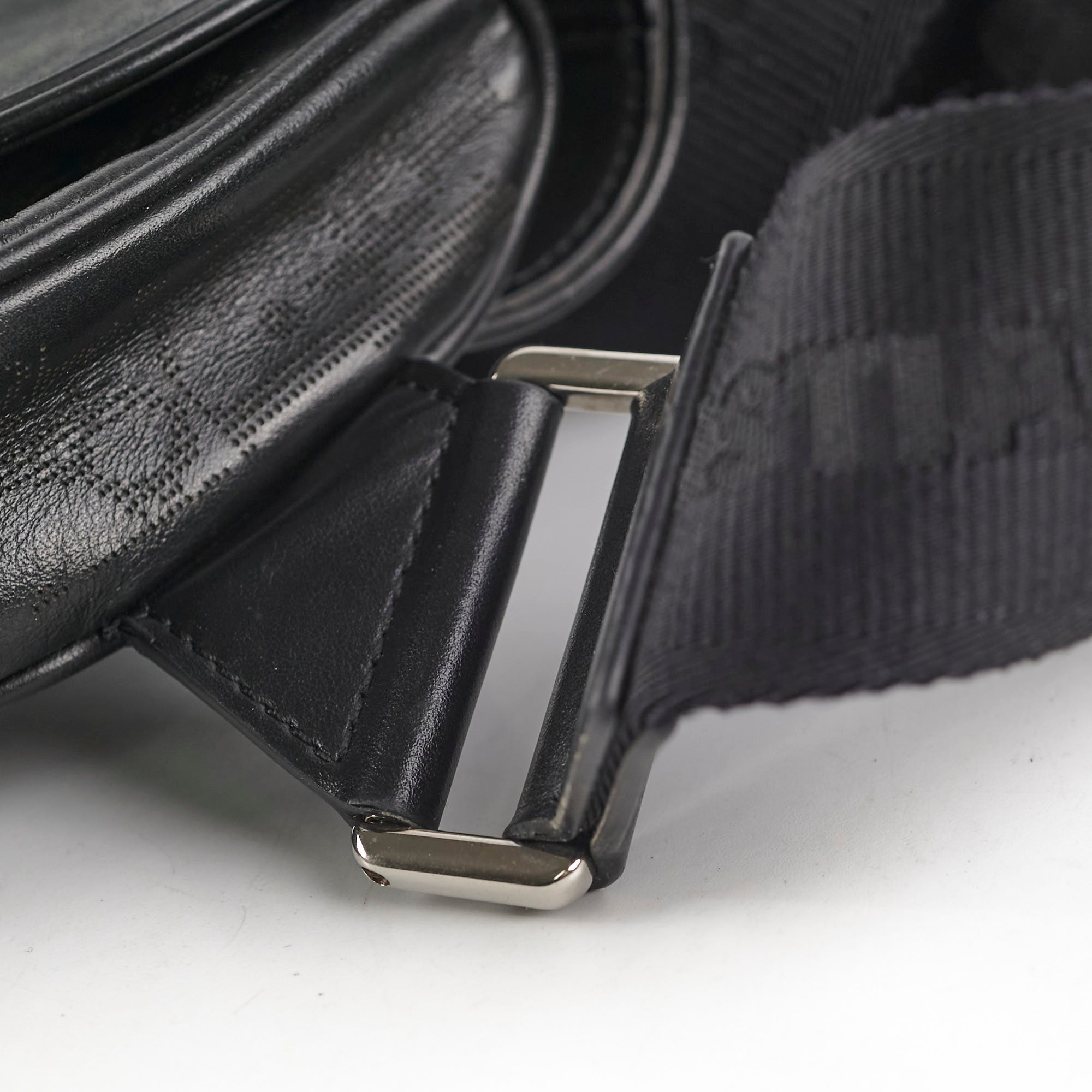Christian Dior Mens Oblique Leather Saddle Bag