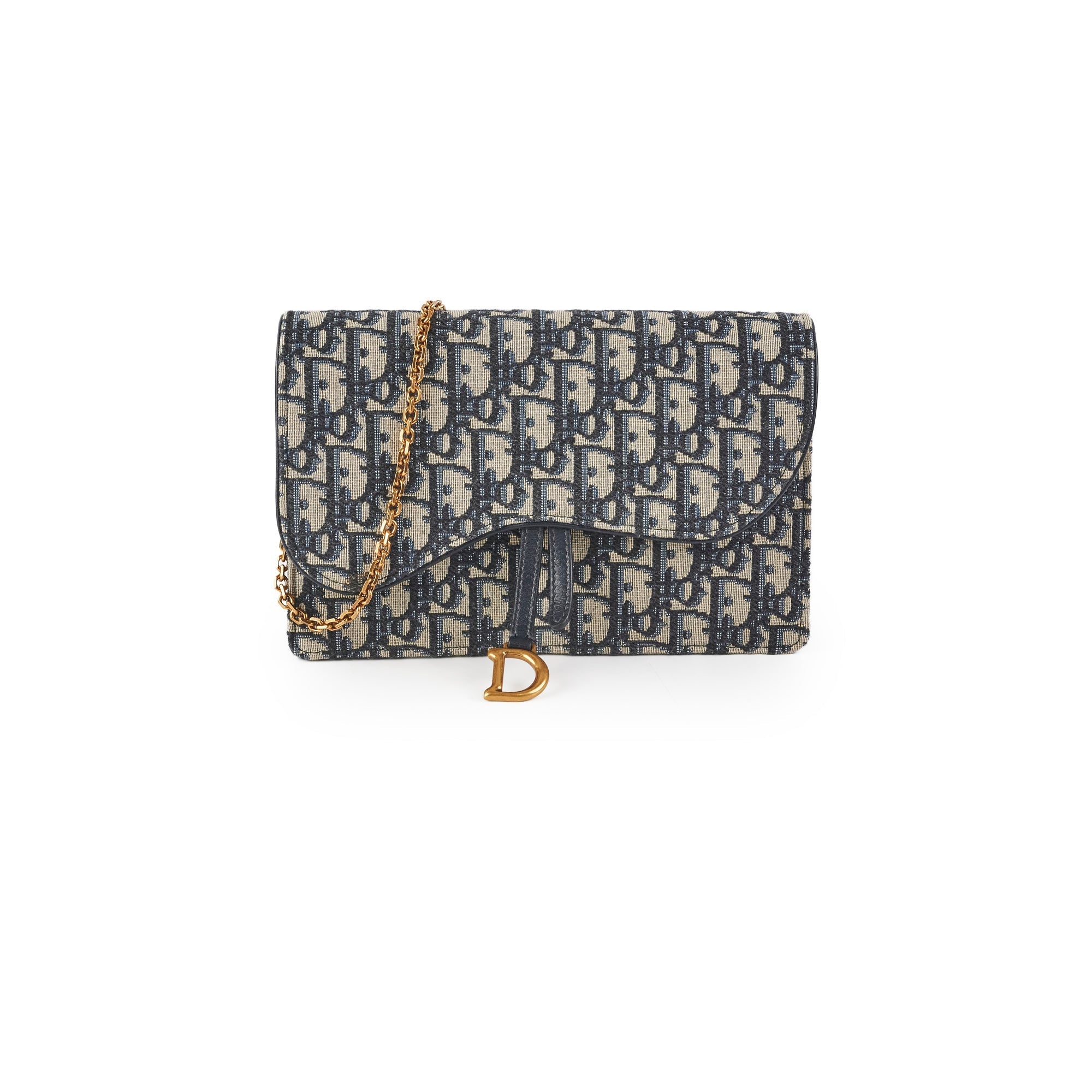 Christian Dior Saddle Oblique Wallet On Chain