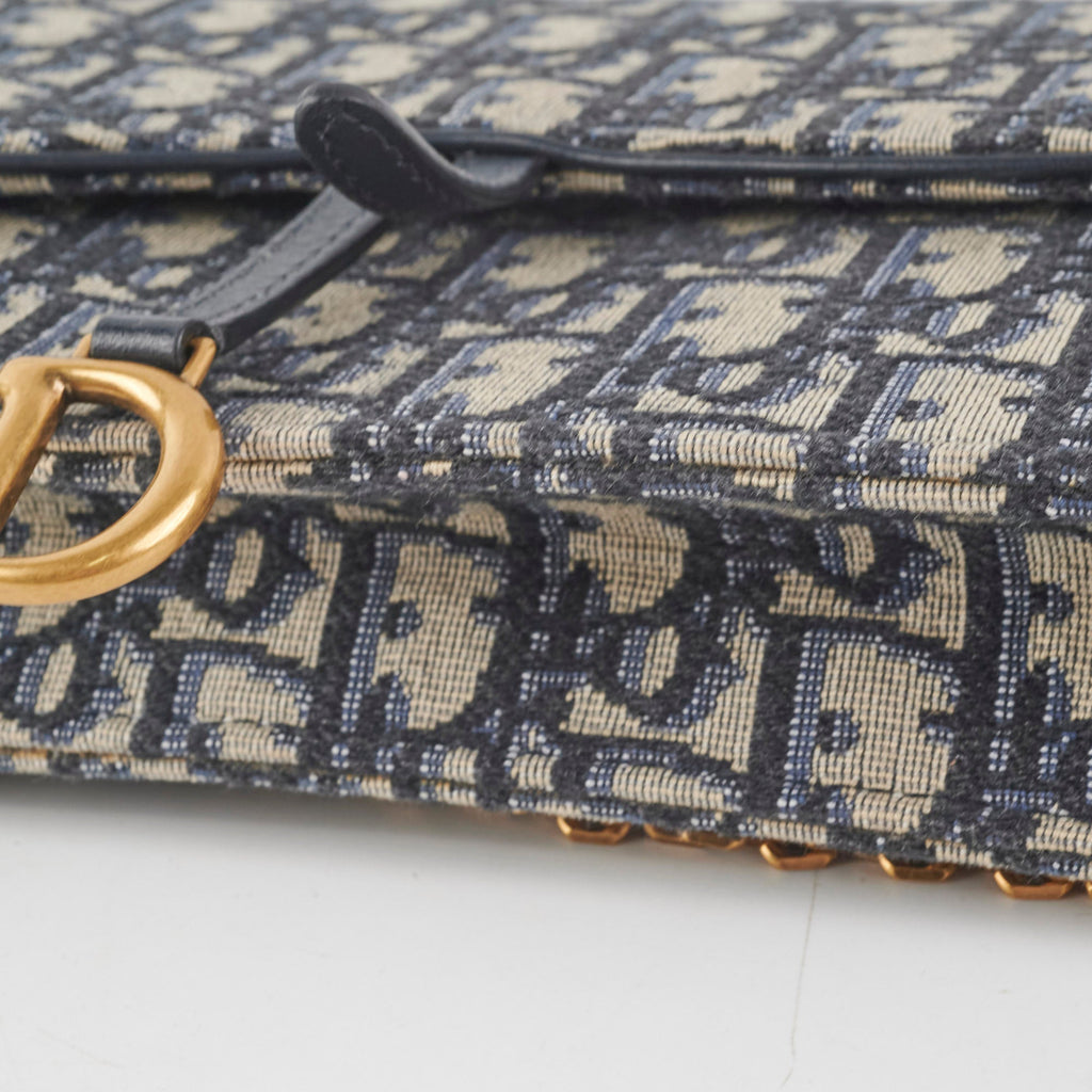 Christian Dior Saddle Oblique Wallet On Chain