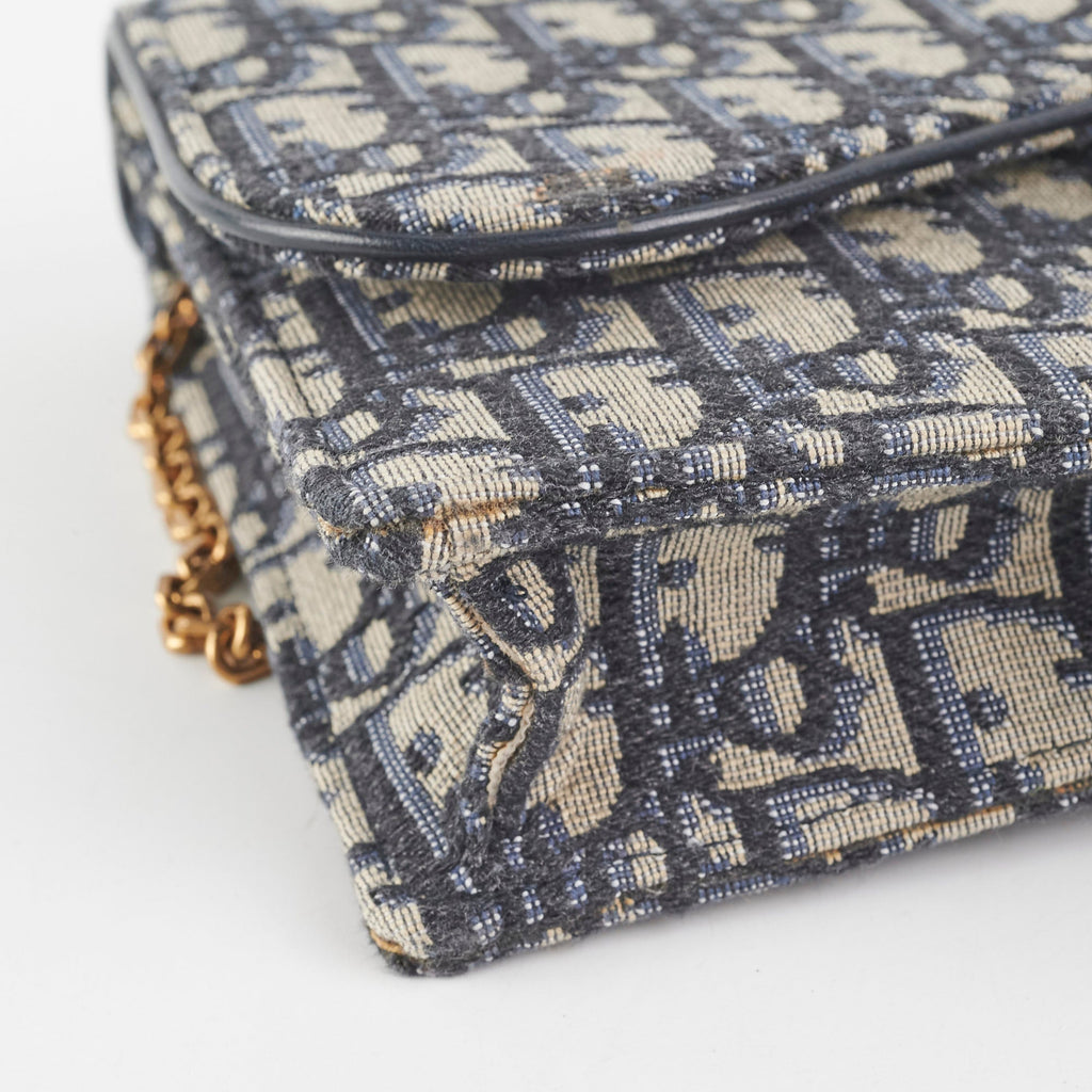 Christian Dior Saddle Oblique Wallet On Chain