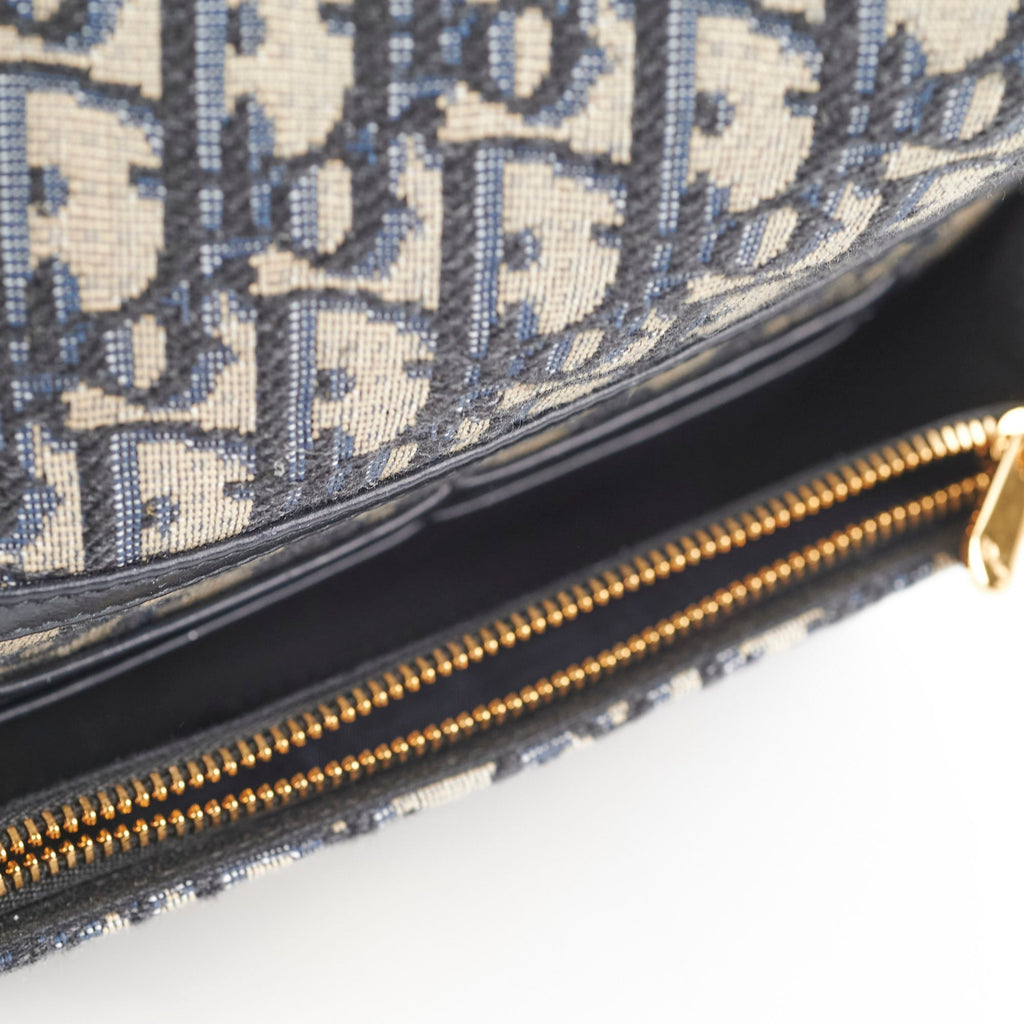 Christian Dior 2 n 1 Oblique Pouch Blue
