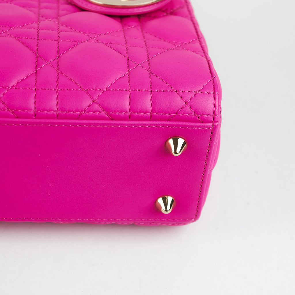 Christian Dior Small Lady Dior Neon Pink