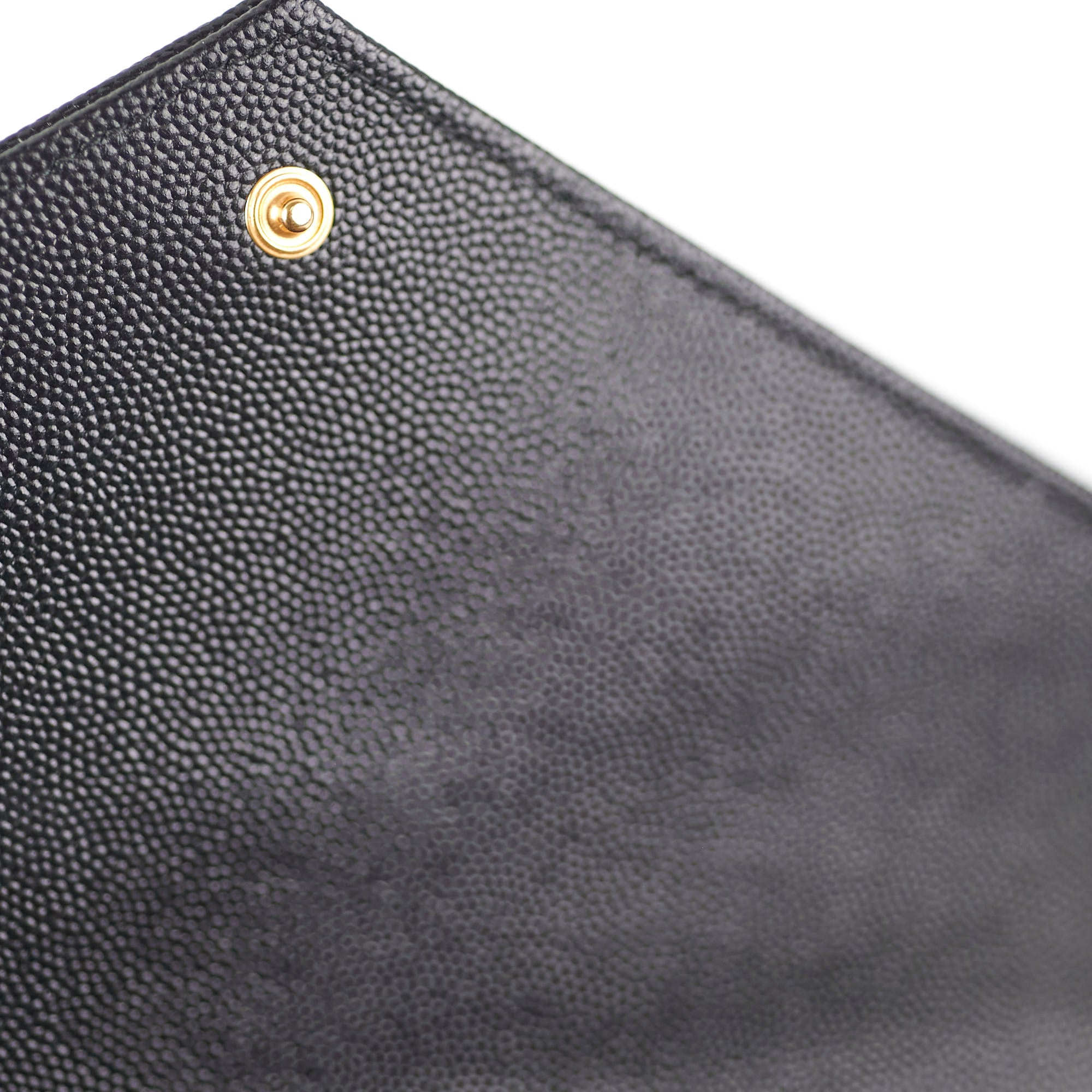 Saint Laurent Grained Leather Black Clutch Wristlet