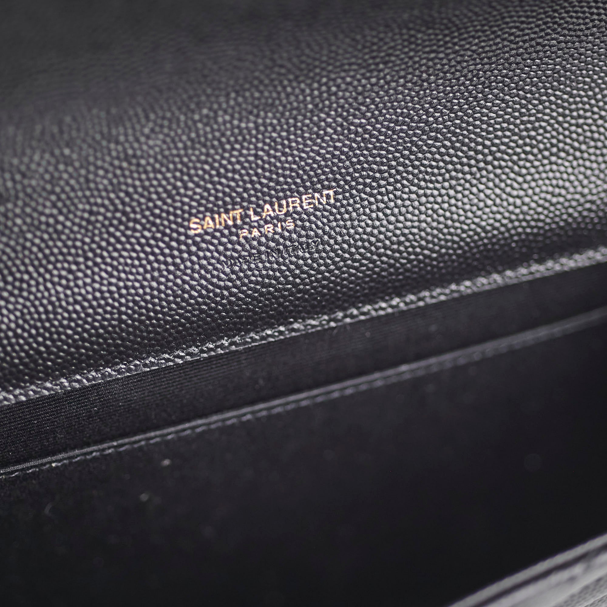Saint Laurent Grained Leather Black Clutch Wristlet