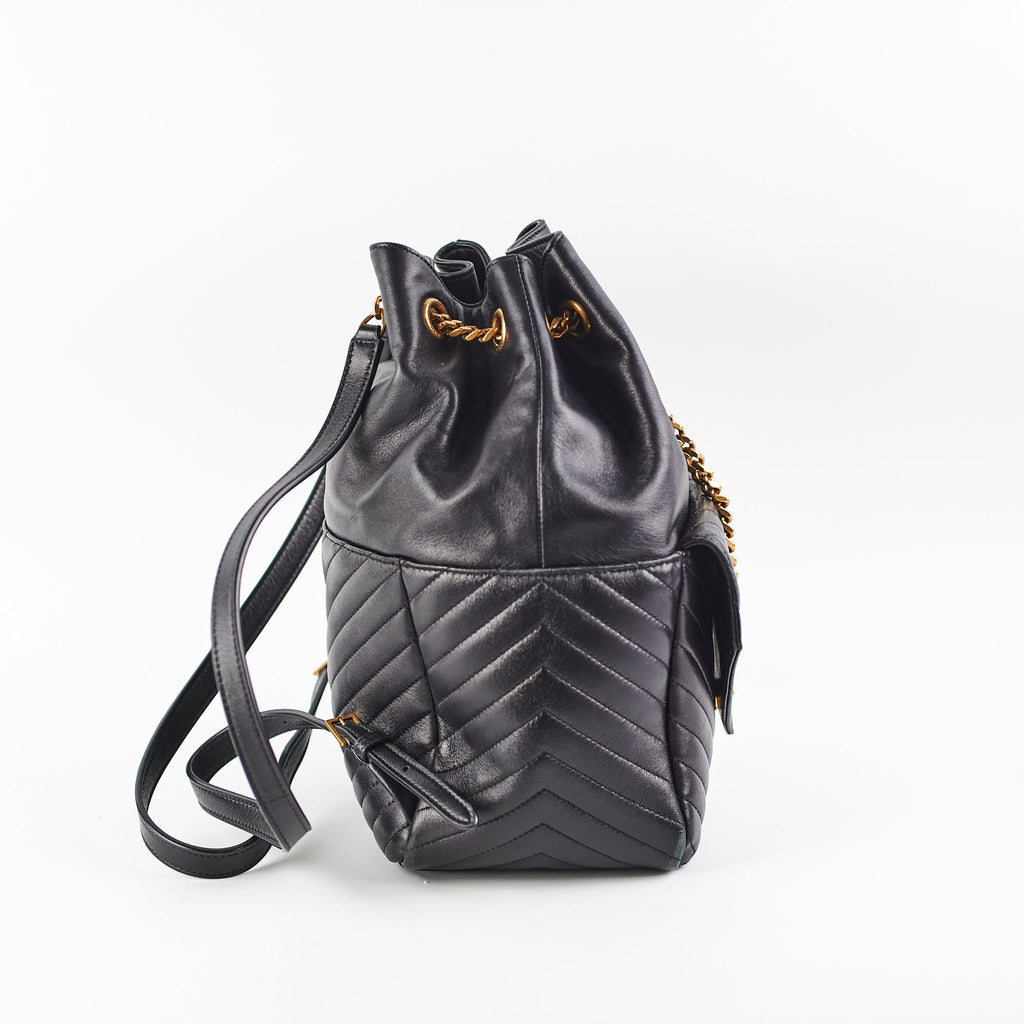 Saint Laurent Joe Quilted Backpack Black