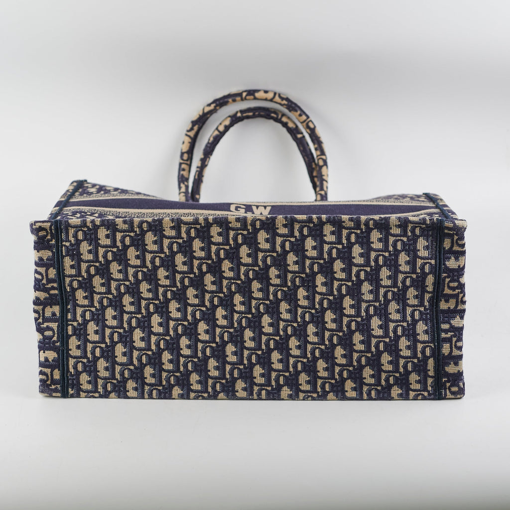 Christian Dior Oblique Book Tote Navy (GW Initials)