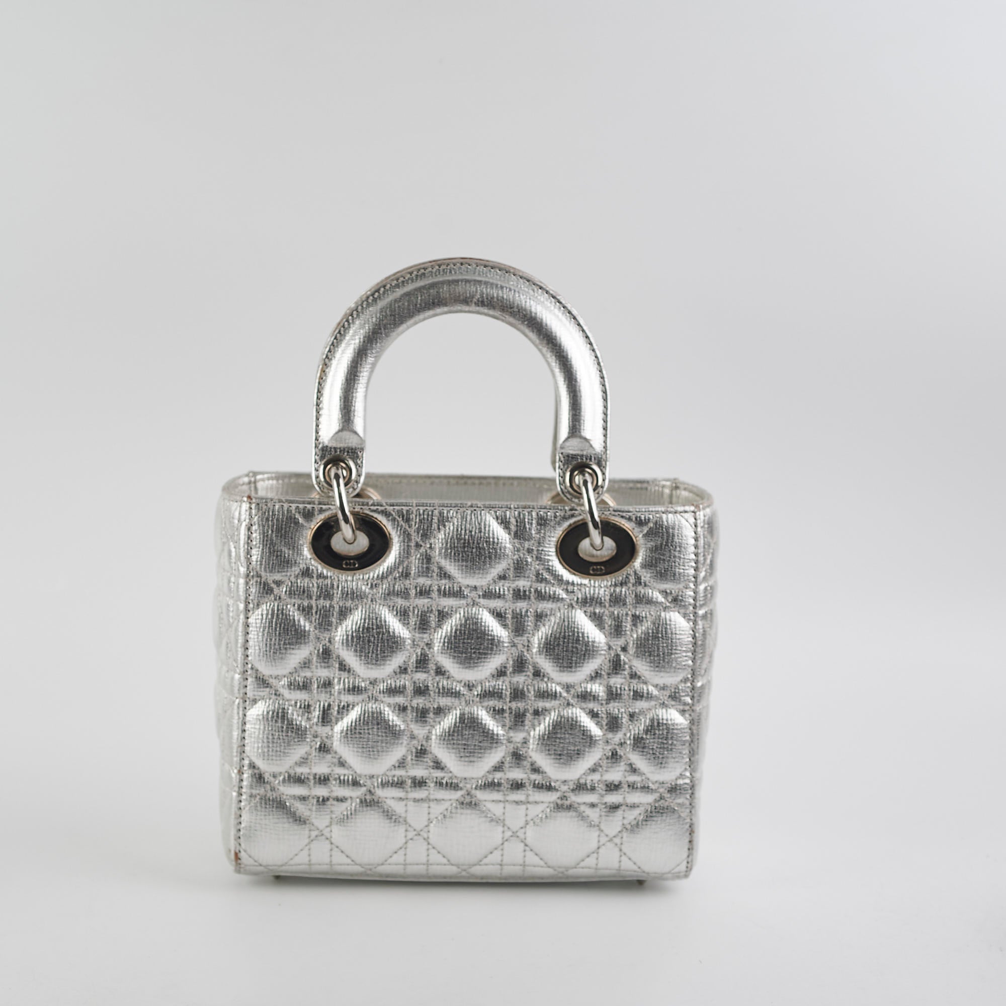 Christian Dior Lady Dior Small Metallic Silver