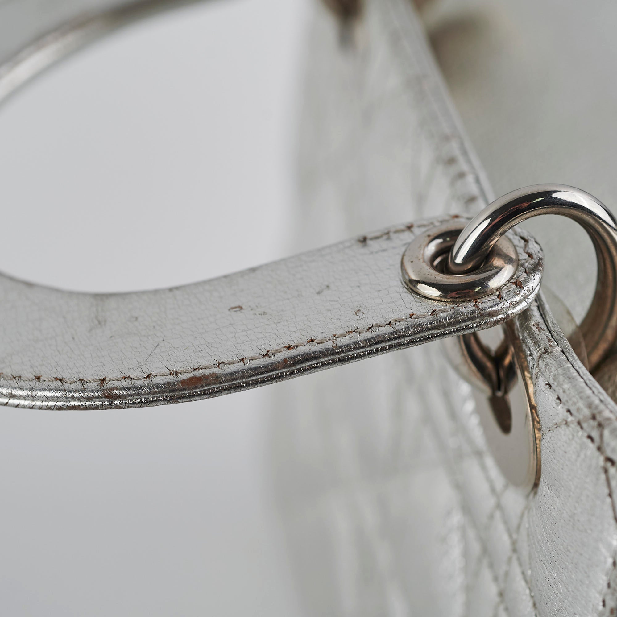 Christian Dior Lady Dior Small Metallic Silver