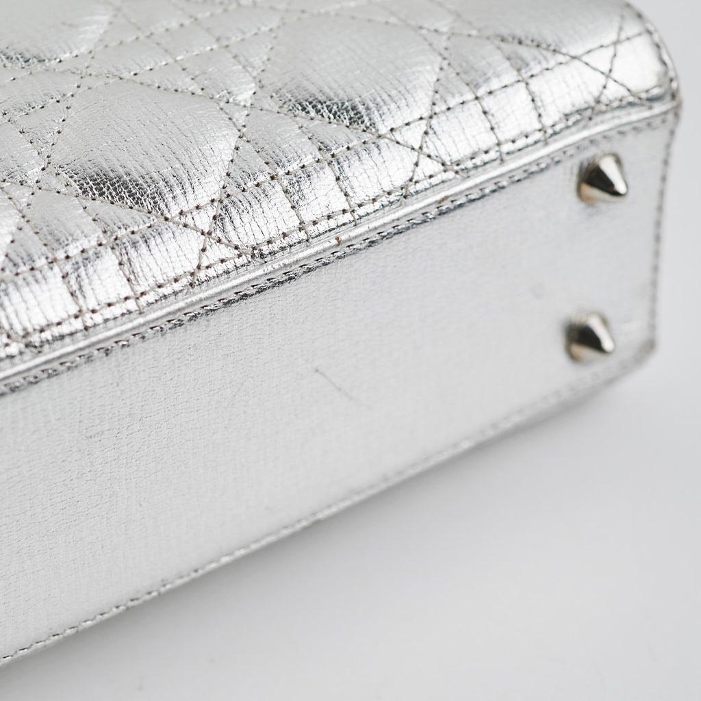 Christian Dior Lady Dior Small Metallic Silver