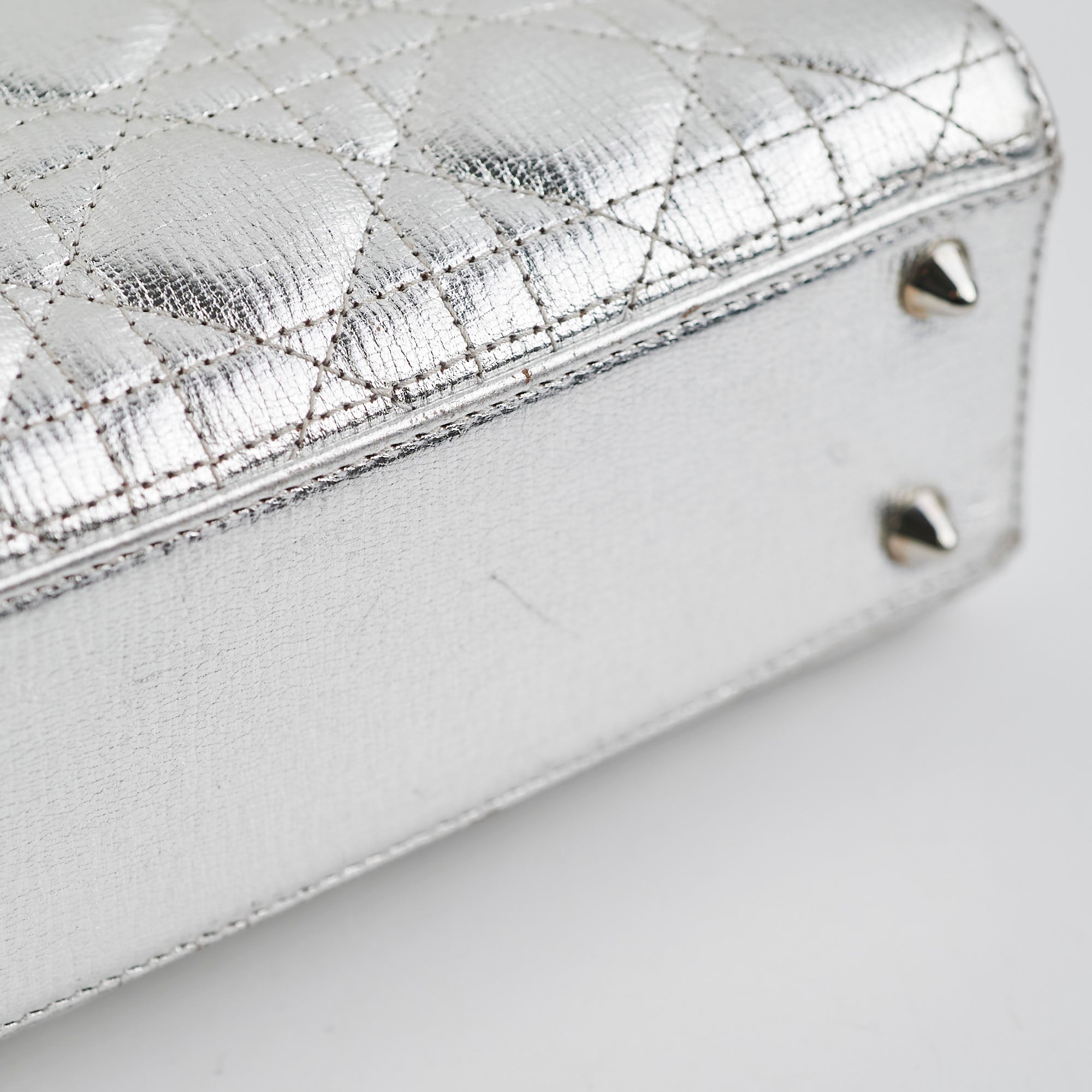 Christian Dior Lady Dior Small Metallic Silver