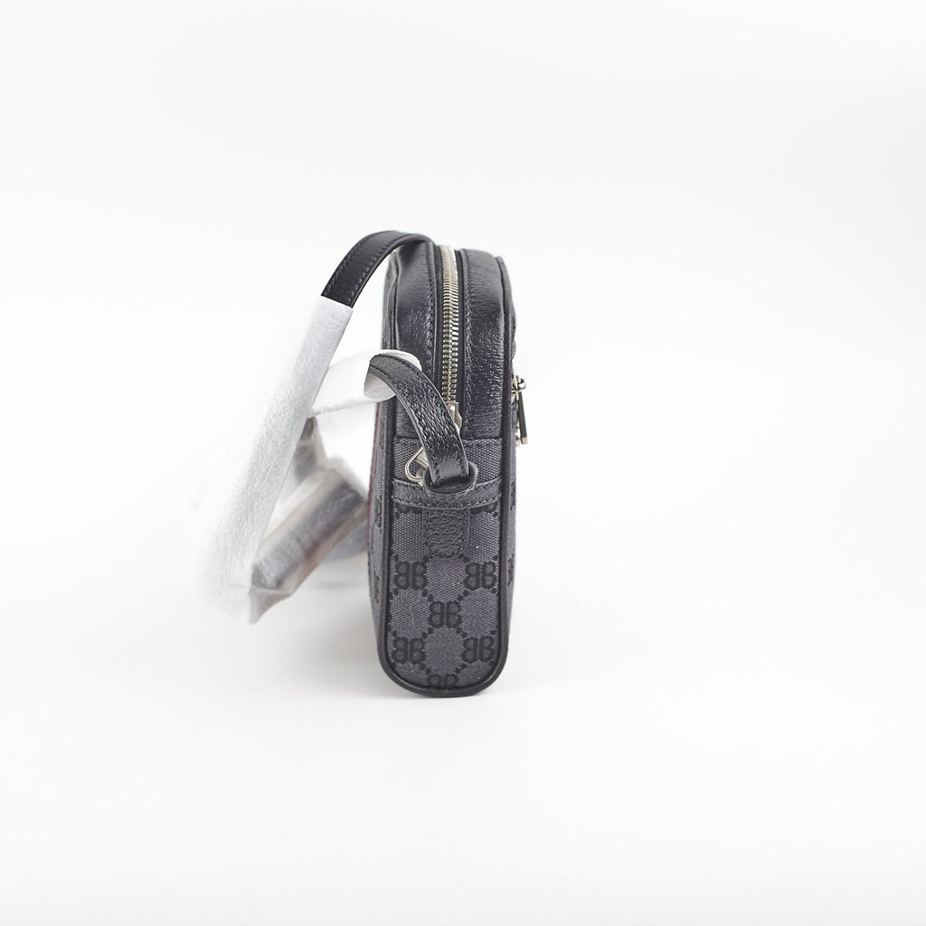 Gucci x Balenciaga Black Monogram Crossbody Bag