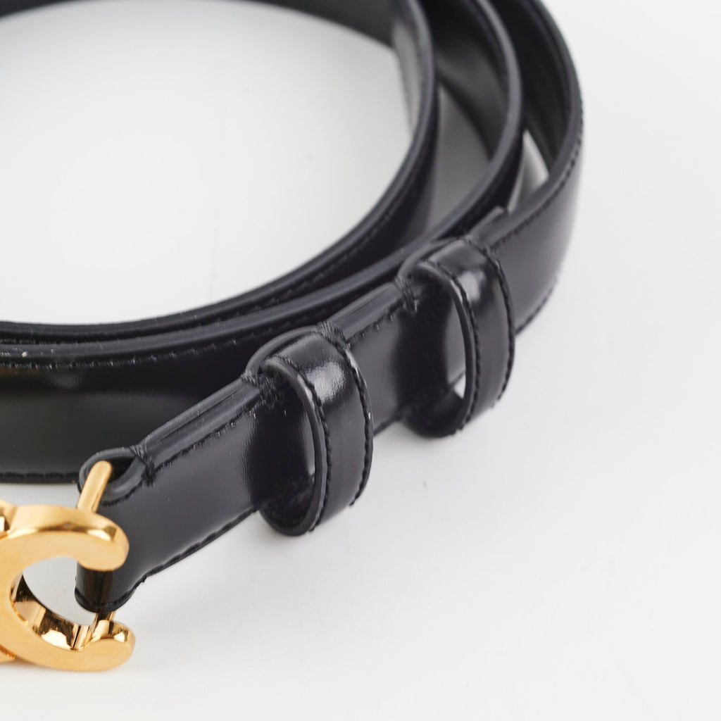 Celine Triomphe Medium Belt Black Size 85cm