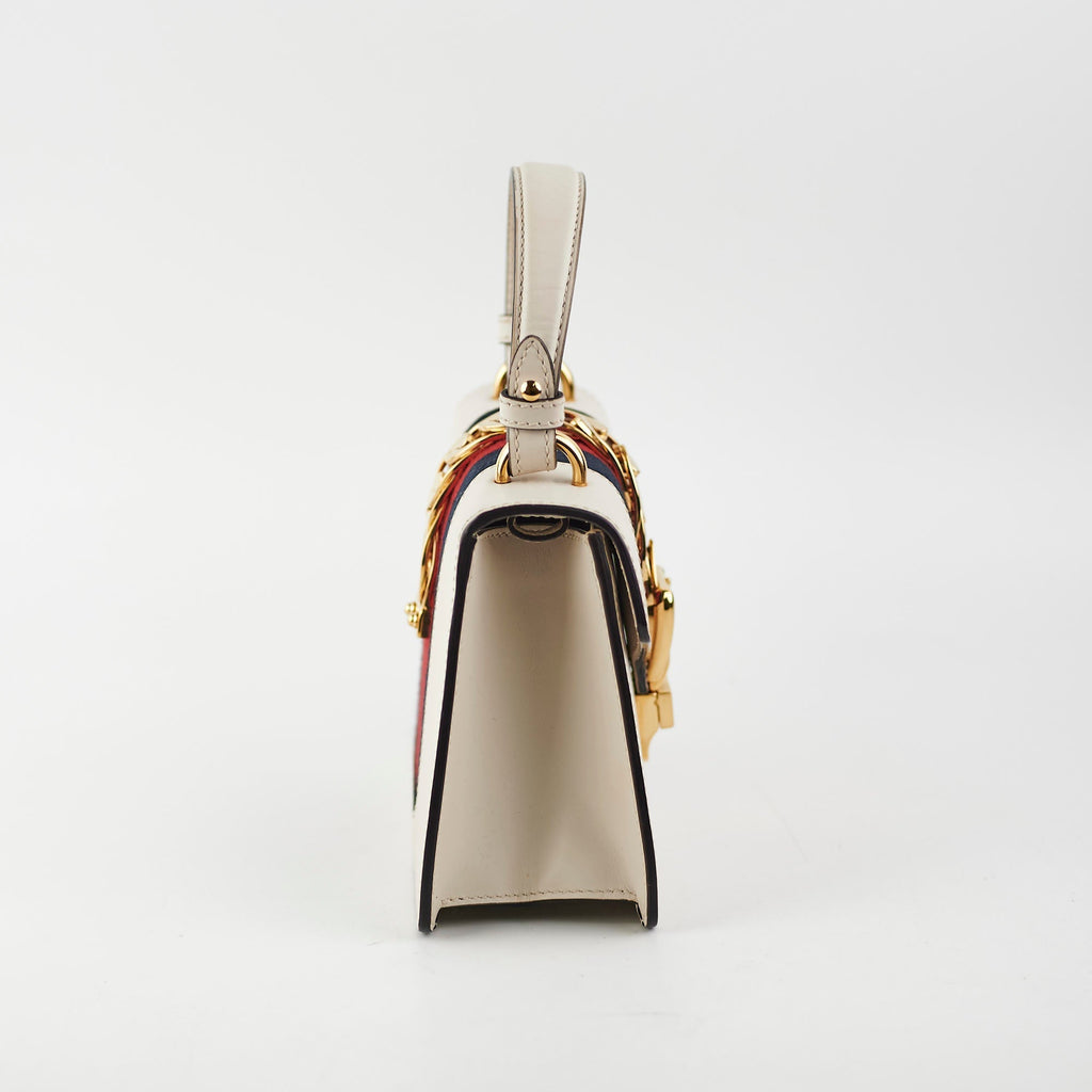 Gucci Sylvie Small Top Handle White