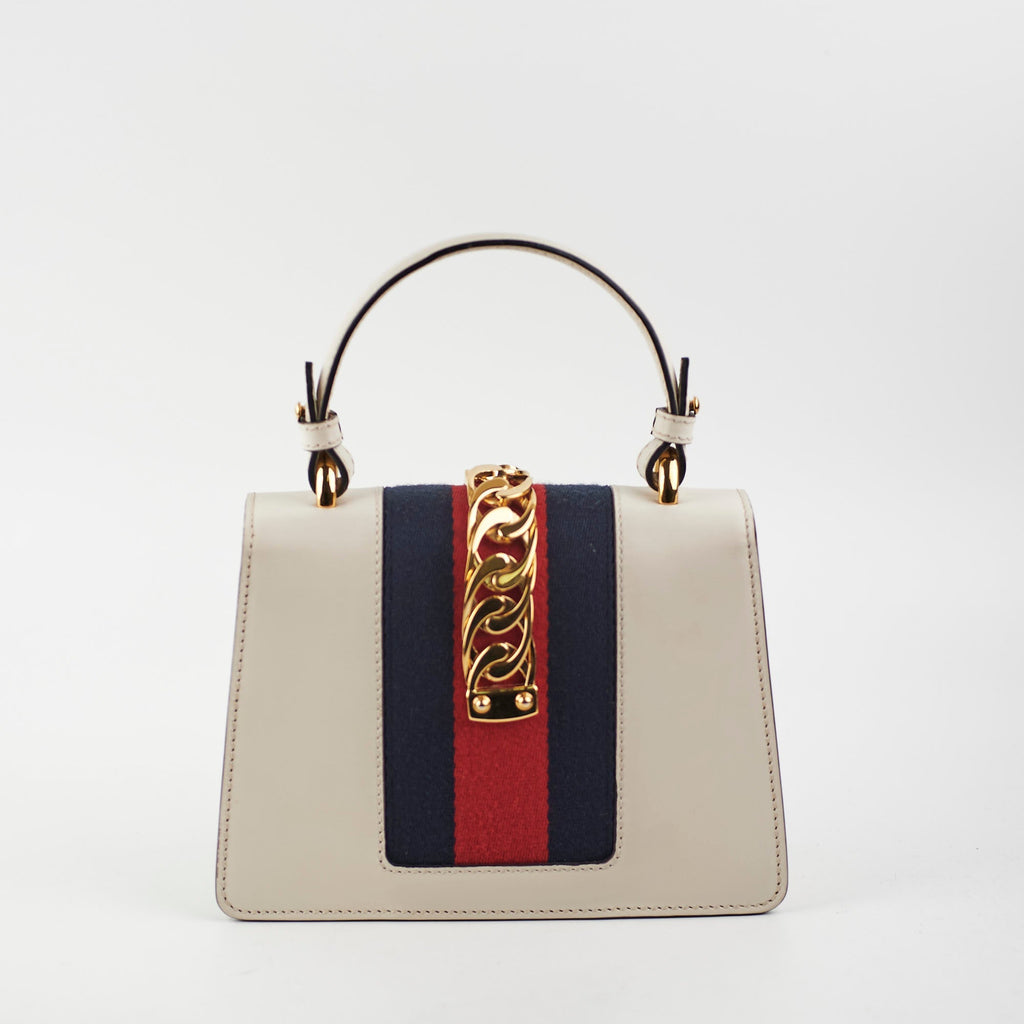 Gucci Sylvie Small Top Handle White