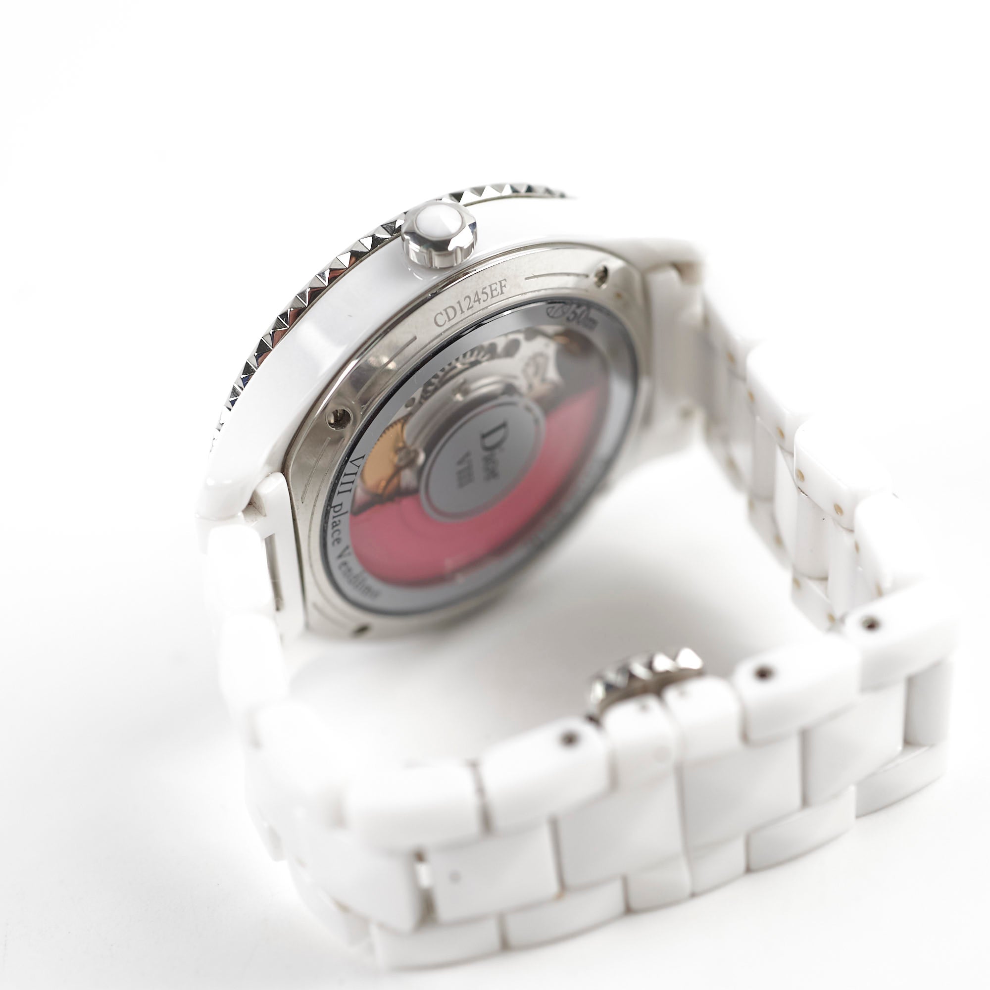 Christian Dior White VIII Pink Sapphire Set Dial 38mm