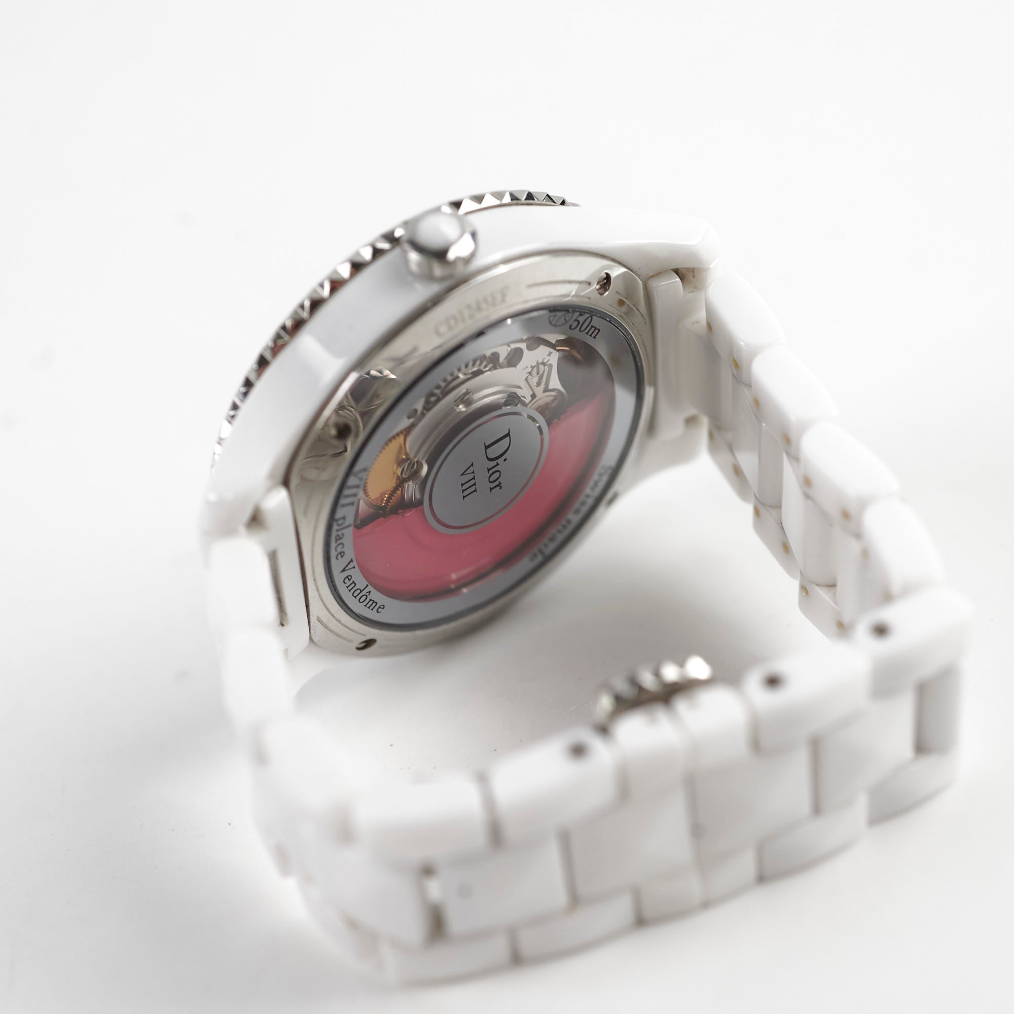 Christian Dior White VIII Pink Sapphire Set Dial 38mm