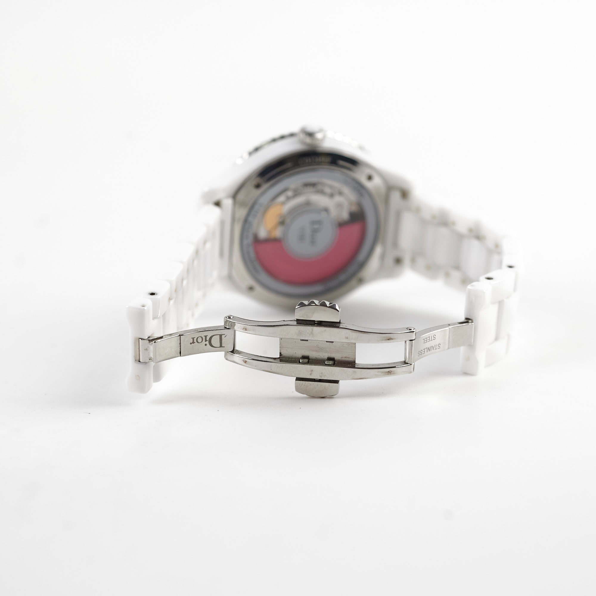 Christian Dior White VIII Pink Sapphire Set Dial 38mm
