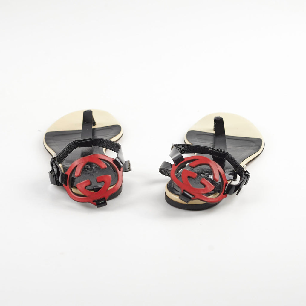 Gucci Vernice Soft GG Sandal 38