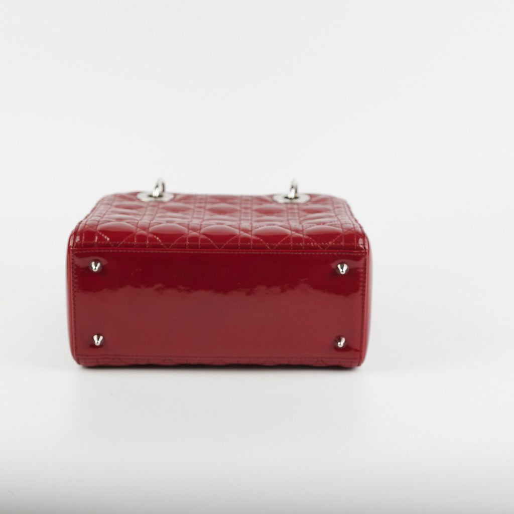 Dior Patent Lady Dior Medium Red