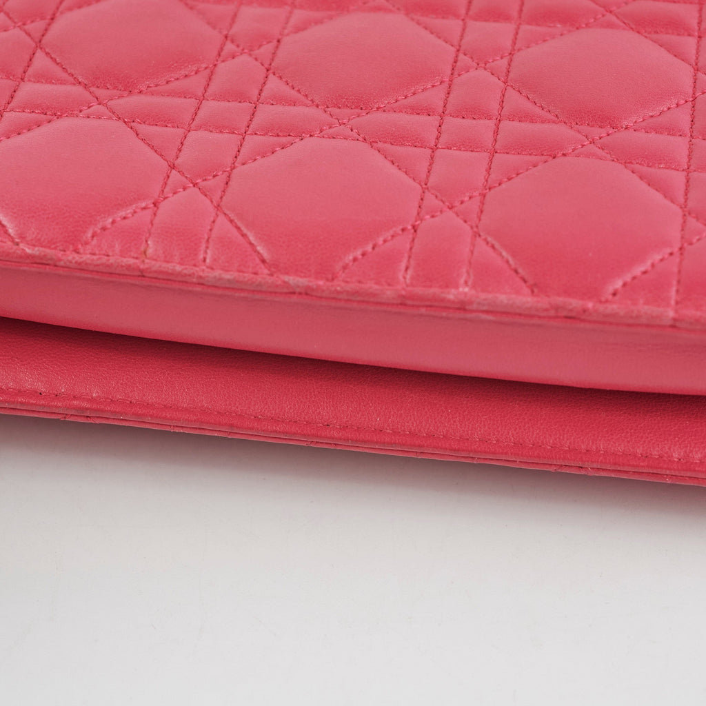 Dior Wallet On Chain Lambskin Pink