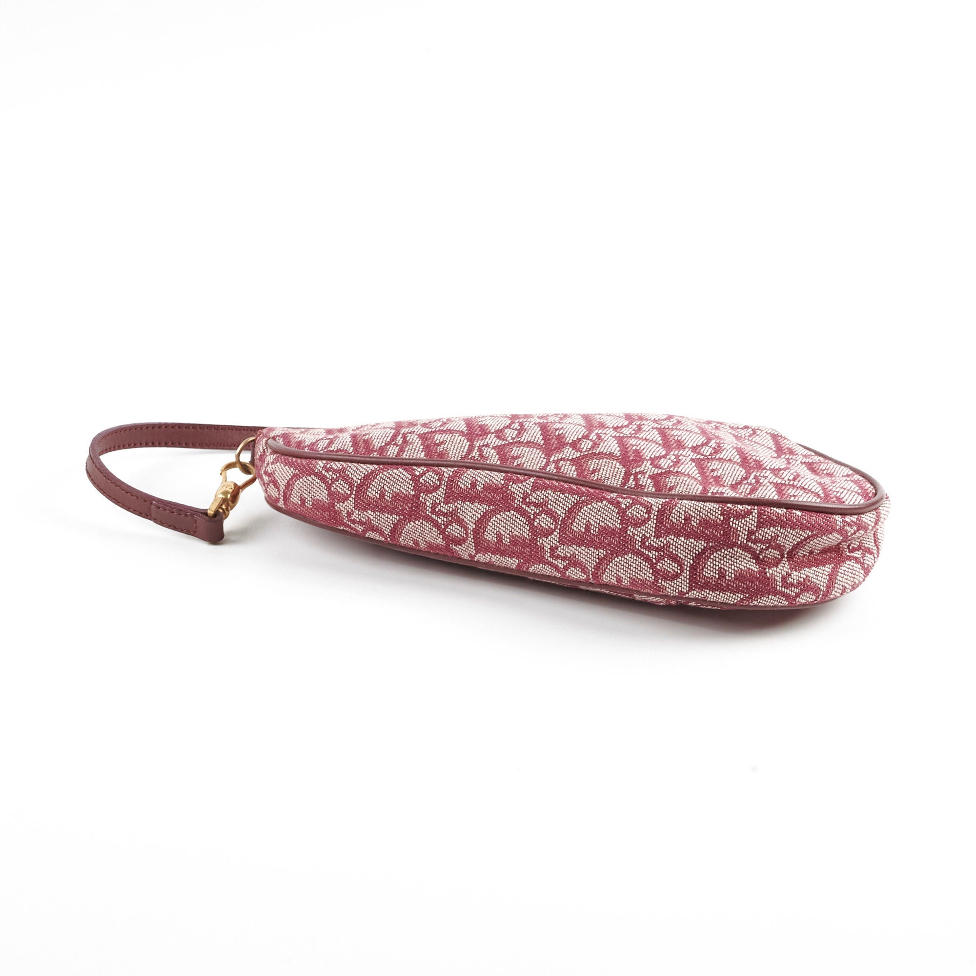 Christian Dior Mini Vintage Saddle Shoulder Bag Burgundy