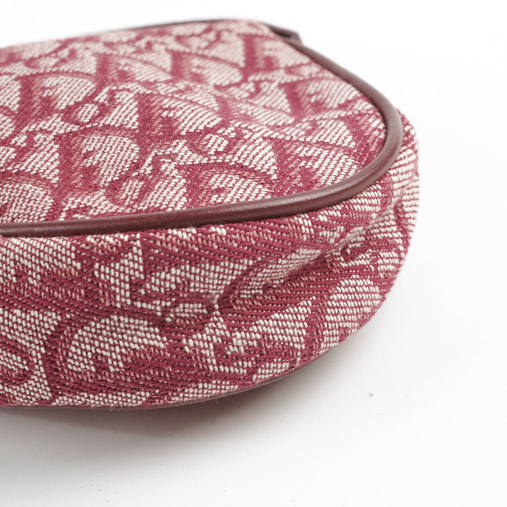 Christian Dior Mini Vintage Saddle Shoulder Bag Burgundy