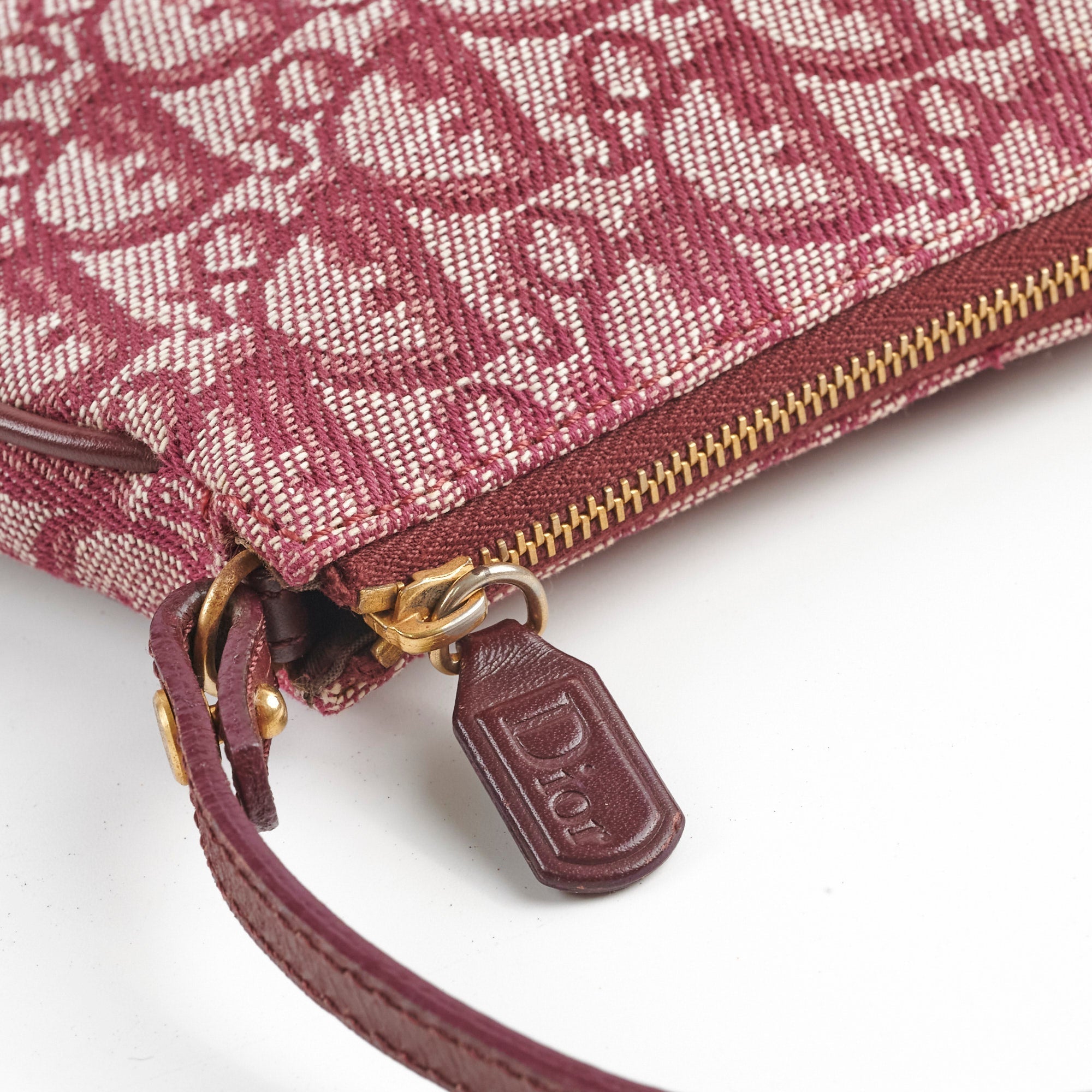Christian Dior Mini Vintage Saddle Shoulder Bag Burgundy