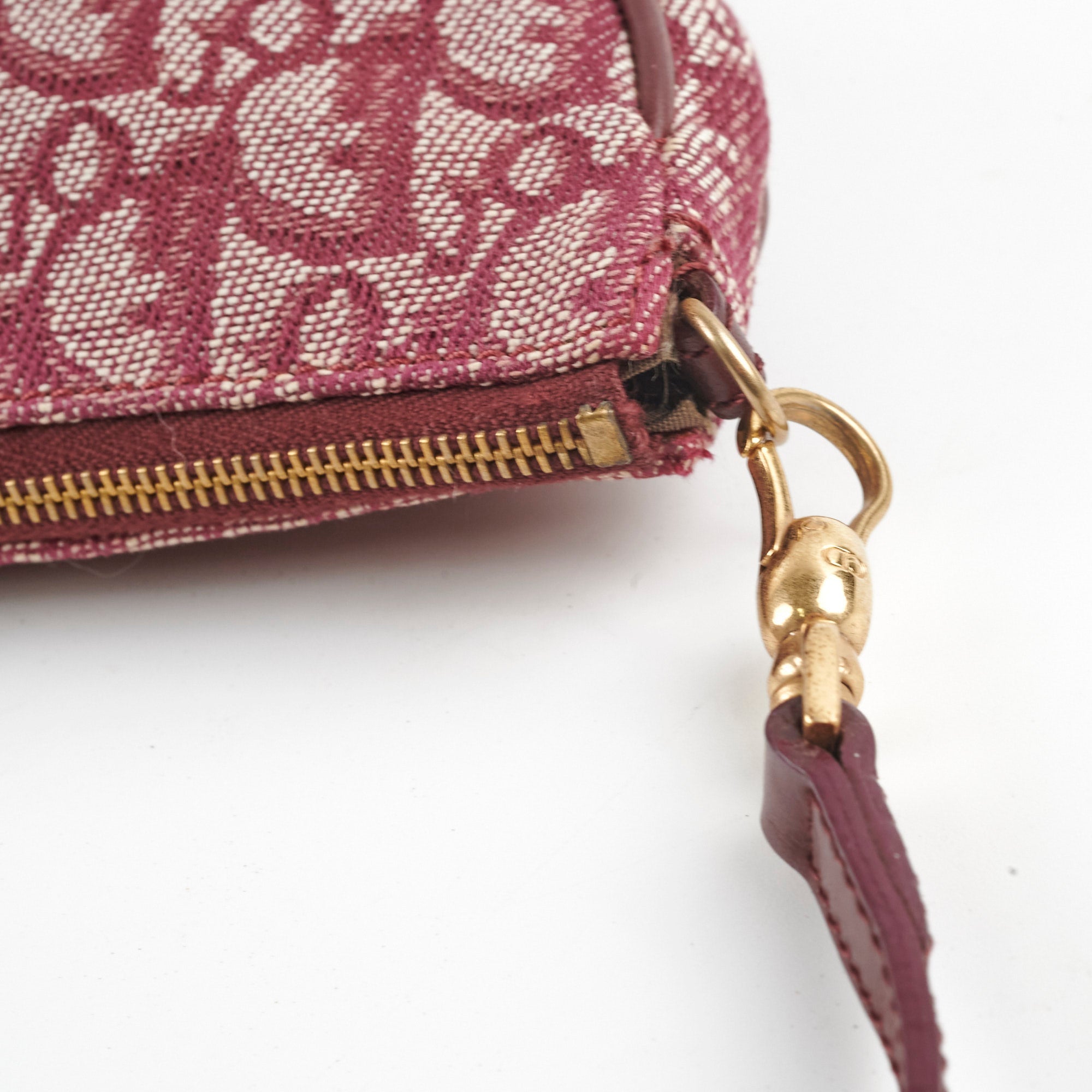Christian Dior Mini Vintage Saddle Shoulder Bag Burgundy