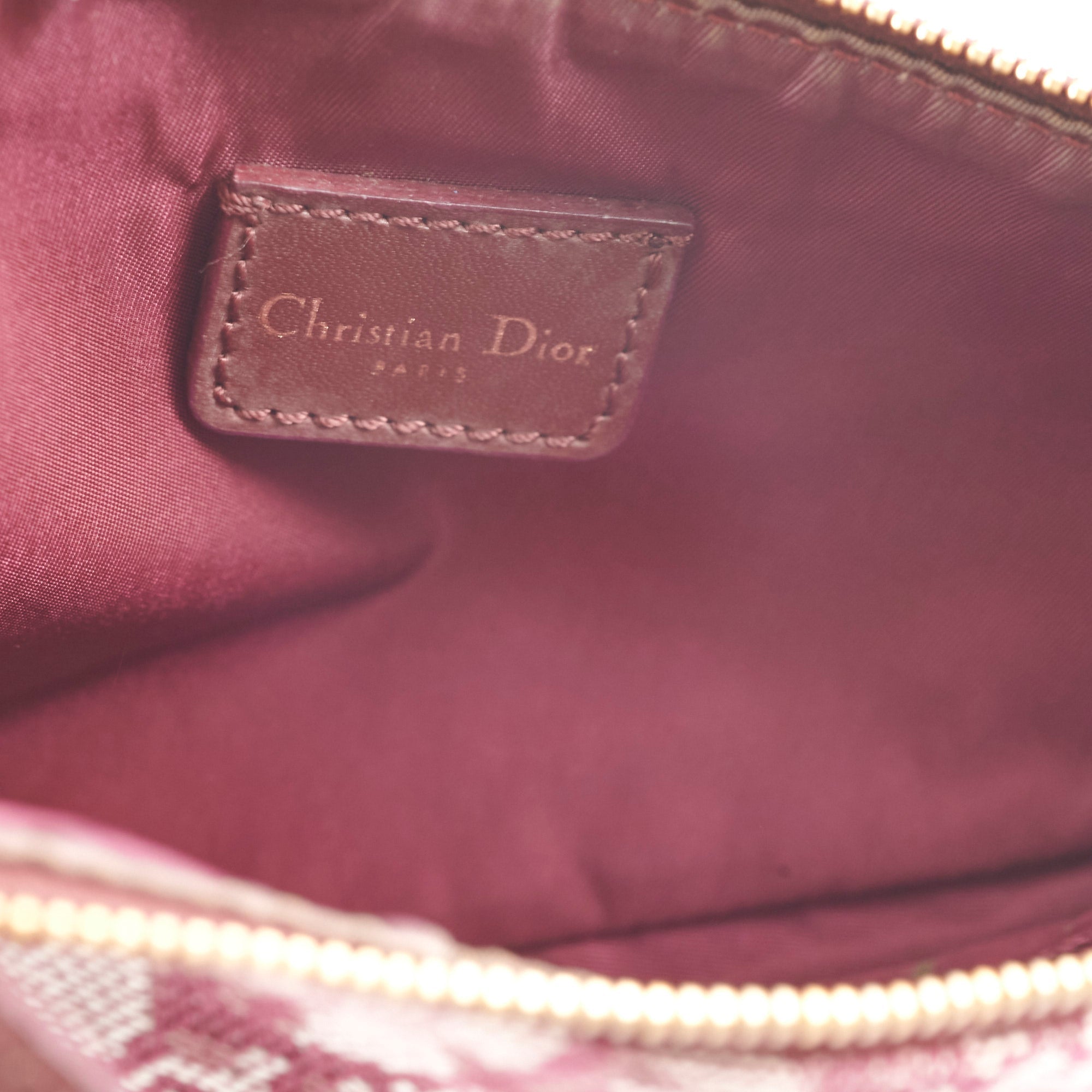 Christian Dior Mini Vintage Saddle Shoulder Bag Burgundy