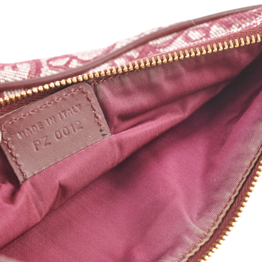 Christian Dior Mini Vintage Saddle Shoulder Bag Burgundy